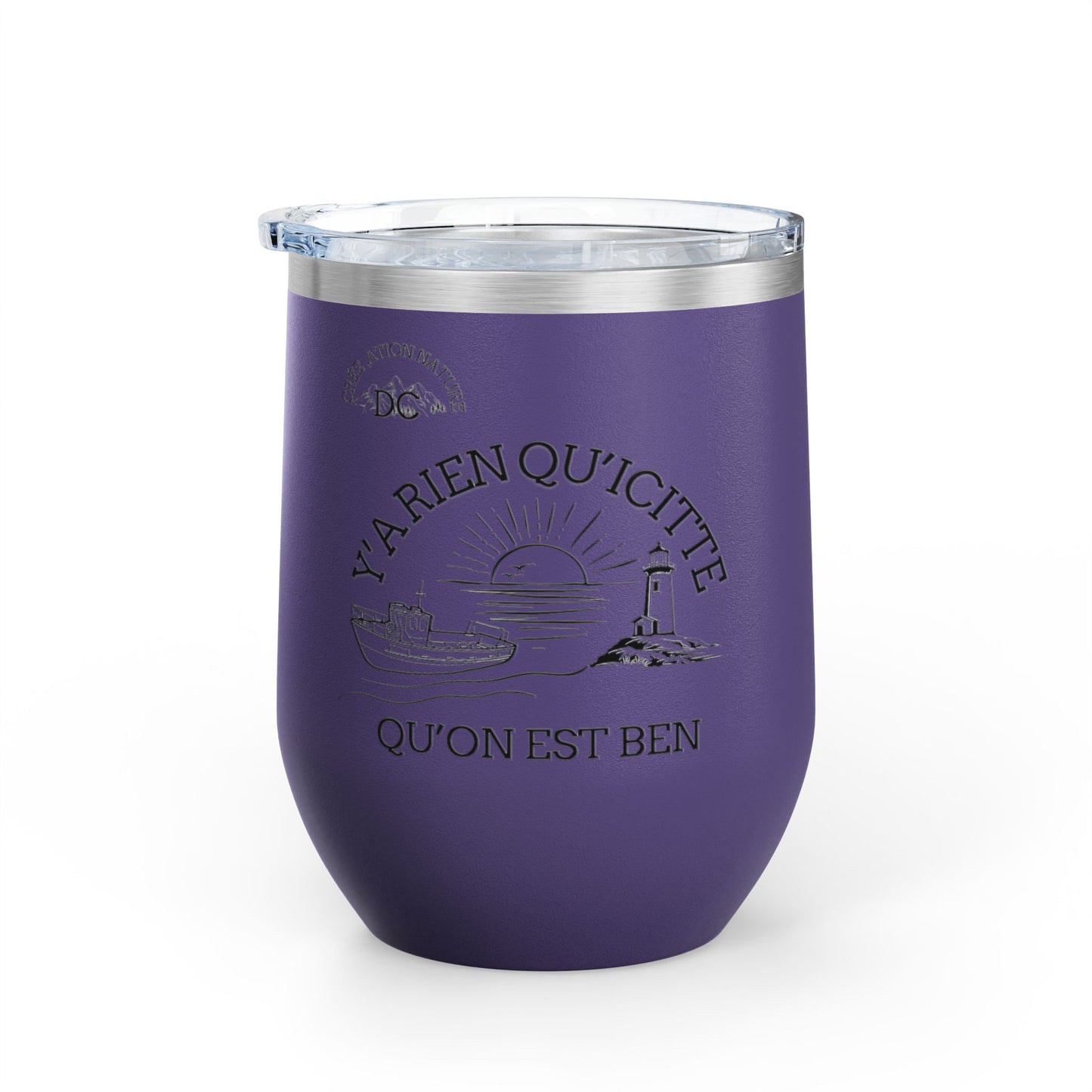 Chic Wine Tumbler - 12oz Inspirational Travel Mug with Nautical Design - Crée_ation Nature DC