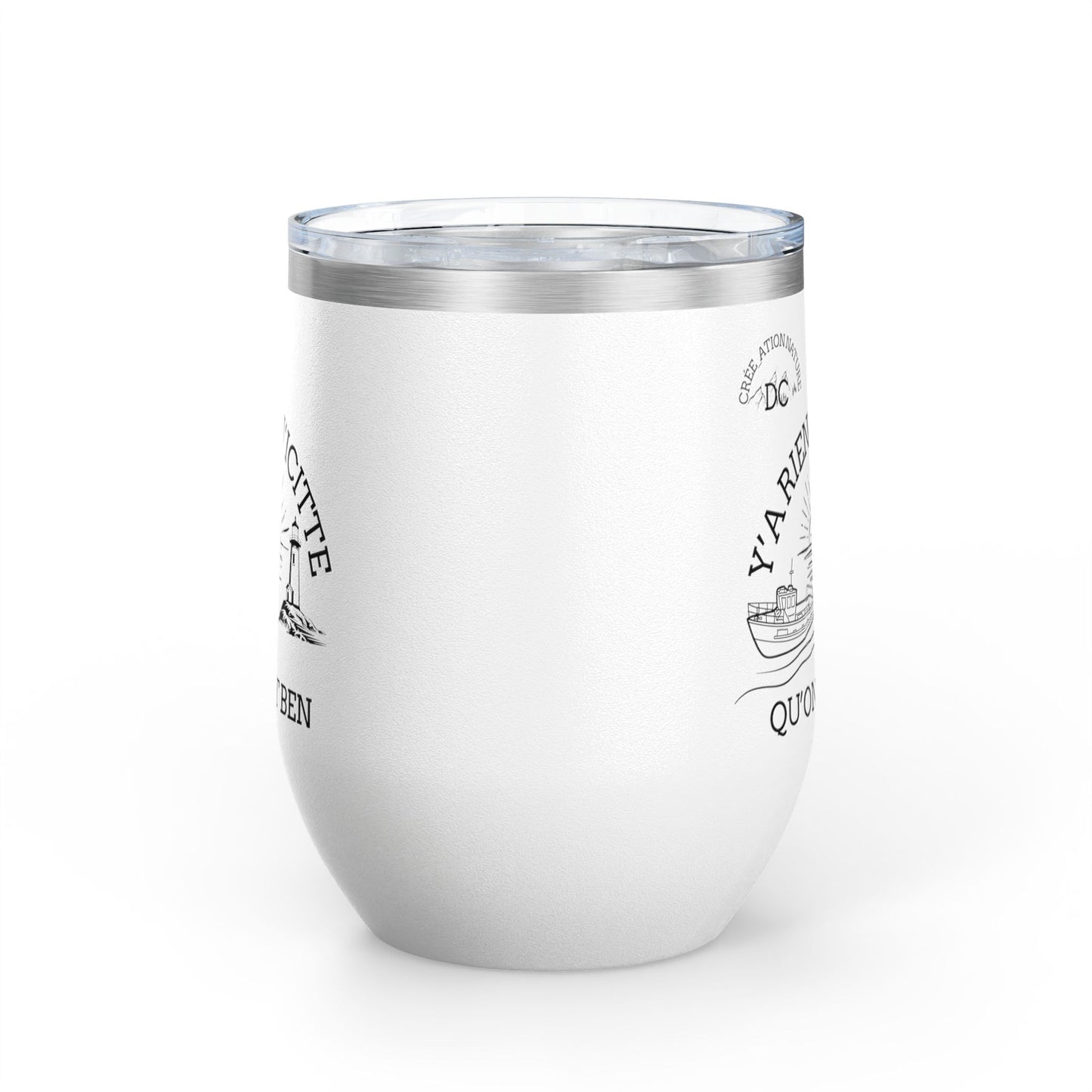 Chic Wine Tumbler - 12oz Inspirational Travel Mug with Nautical Design - Crée_ation Nature DC