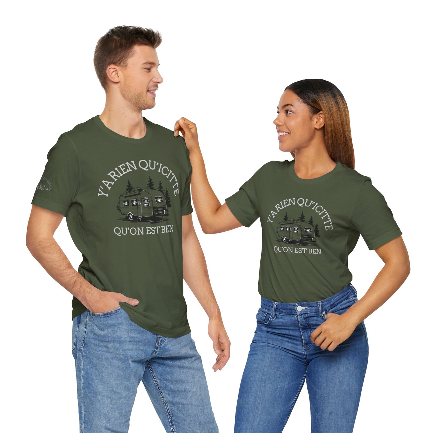 Retro Camping Graphic Tee - "Y'a Rien Quitté" - Crée_ation Nature DC
