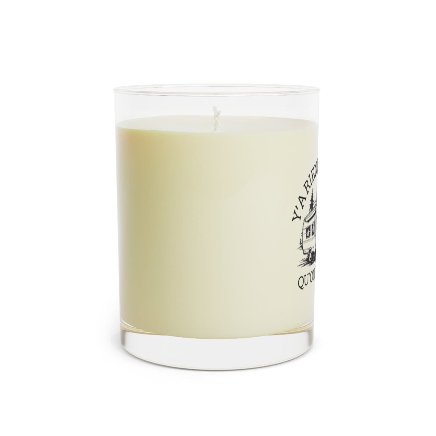 Scented Candle - "Ya Rien Qu’ĭcitte, Qu’on Est Ben" - 11oz Glass Candle for Cozy Spaces & Travel Lovers