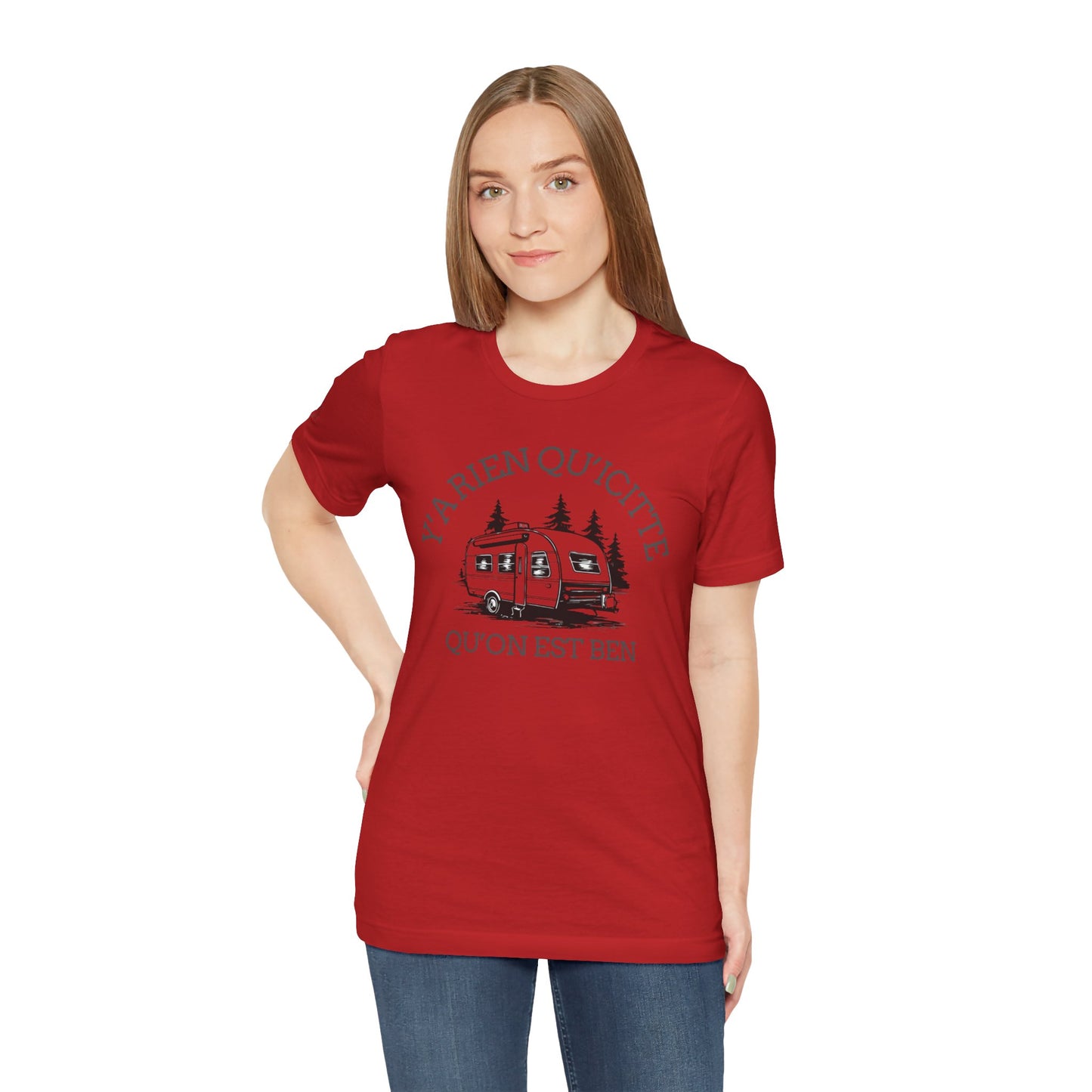 Camping Adventure Unisex Tee - 'Y A RIEN QU'ICITTE' - Crée_ation Nature DC
