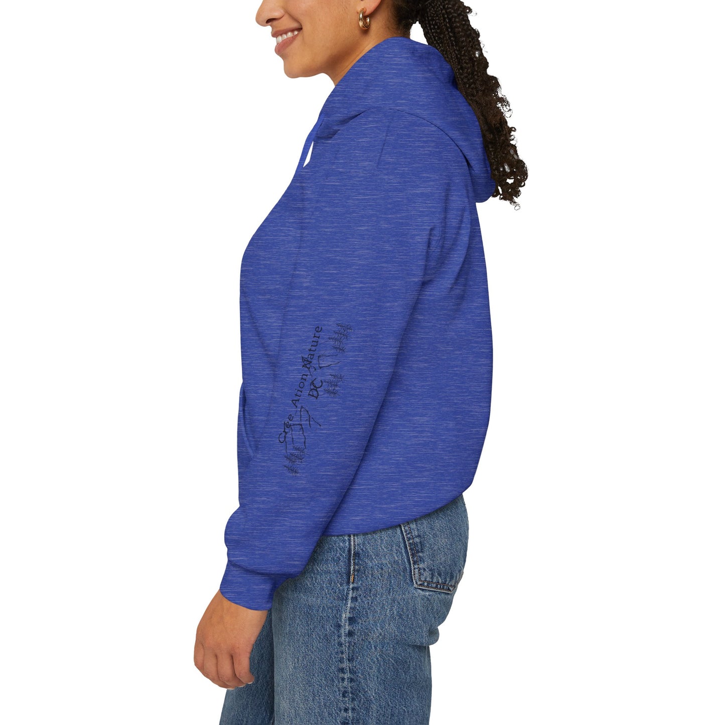 hoodie - Cozy Adventure Hooded Sweatshirt - ‘Ya Rien Qu’Quitté Qu’on Est Ben’ Design