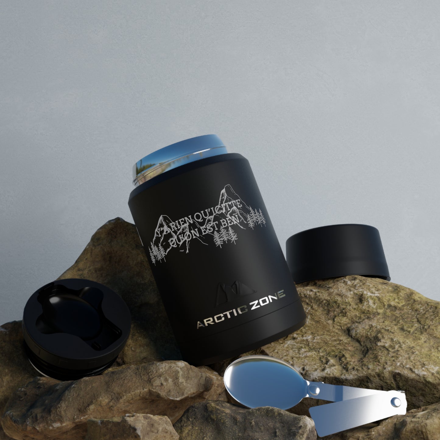 Thermos en Acier inoxydable à double paroi - Outdoor Adventure Thermos with Mountain Design