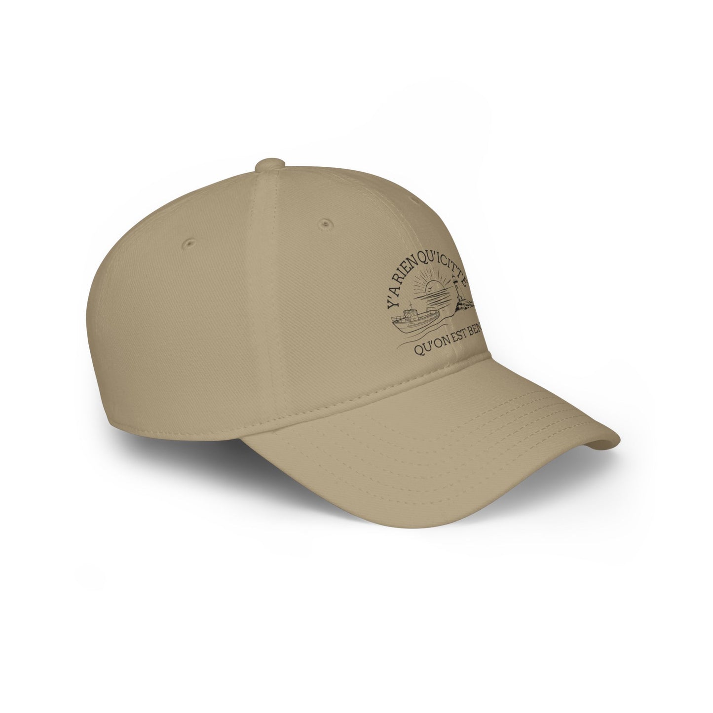 Casual Red Baseball Cap - "Y'A RIEN QU'Y'ACITTE" Inspirational Design - Crée_ation Nature DC