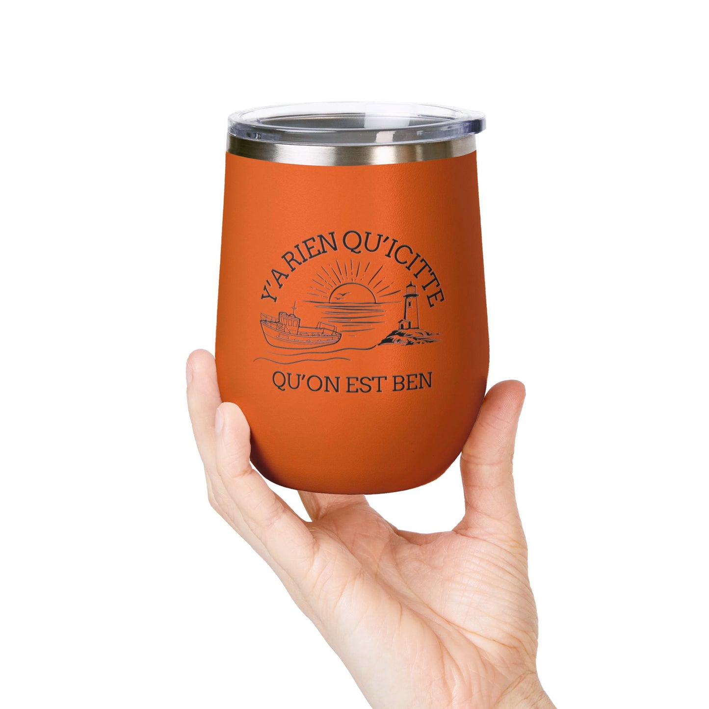 Chic Wine Tumbler - 12oz Inspirational Travel Mug with Nautical Design - Crée_ation Nature DC