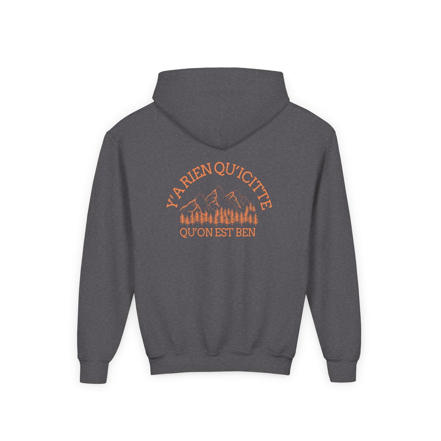 Youth Heavy Blend Hooded Sweatshirt - Nature Inspired Design with Motivational Text