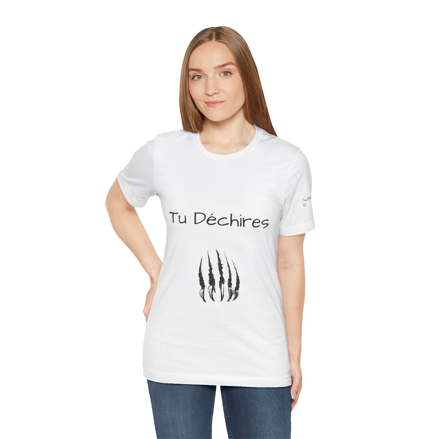 Graphic Tee with Inspirational Quote and Paw Prints