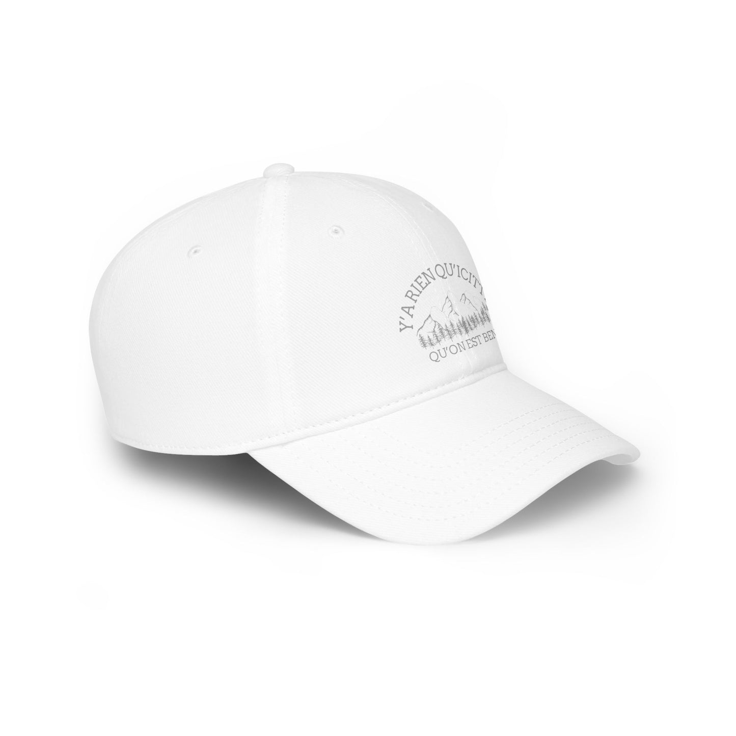 Casual Red Low Profile Baseball Cap - 'Ya Rien Qu'Excite Qu'On Est Ben' - Crée_ation Nature DC