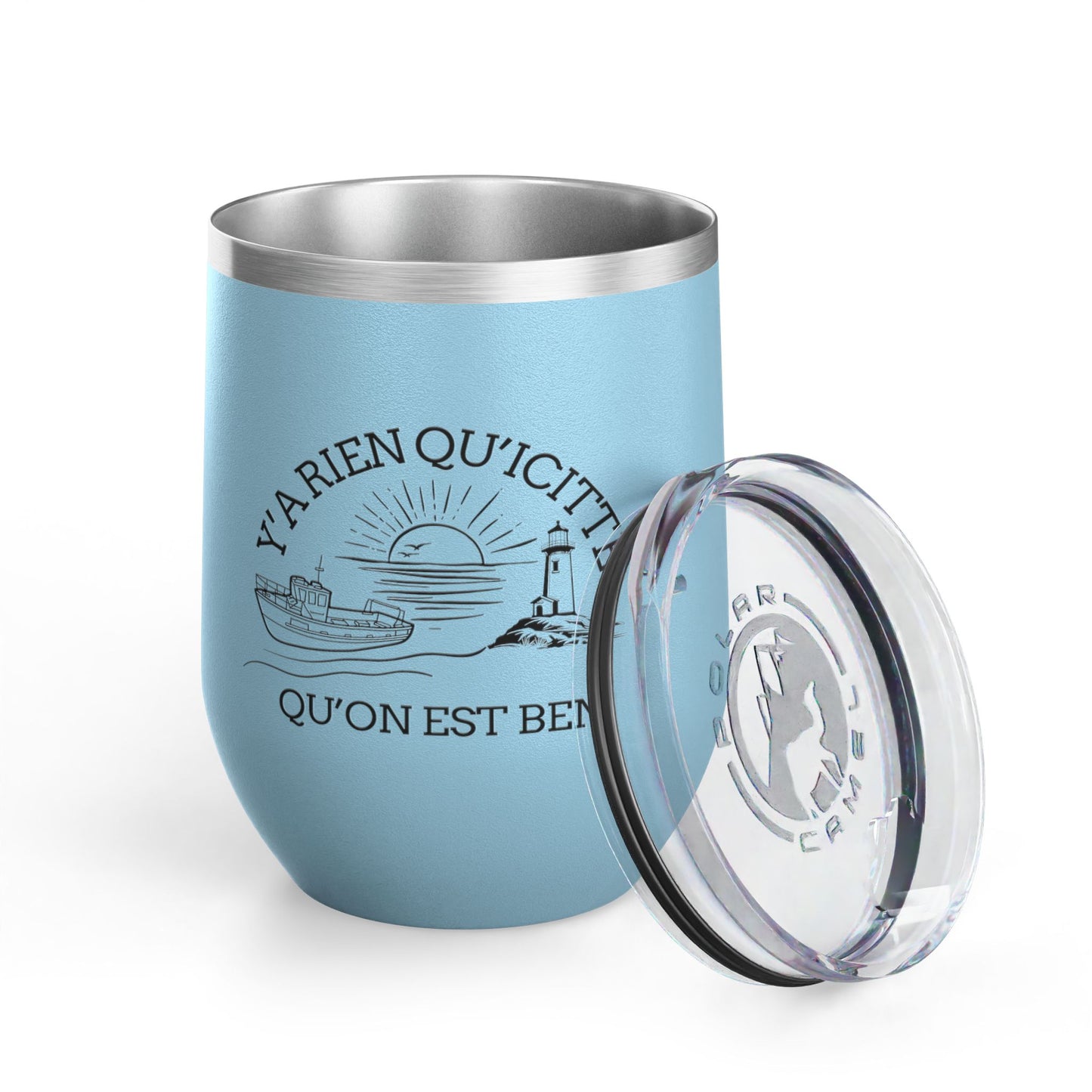Chic Wine Tumbler - 12oz Inspirational Travel Mug with Nautical Design - Crée_ation Nature DC
