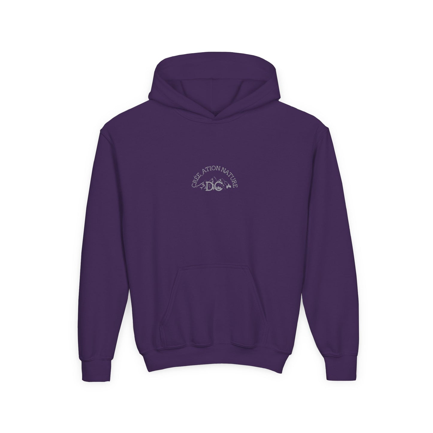 Youth Heavy Blend Hooded Sweatshirt - 'Creation Nature' & 'Ya Rien Quitté' Nature Inspired Design Crée_ation Nature DC
