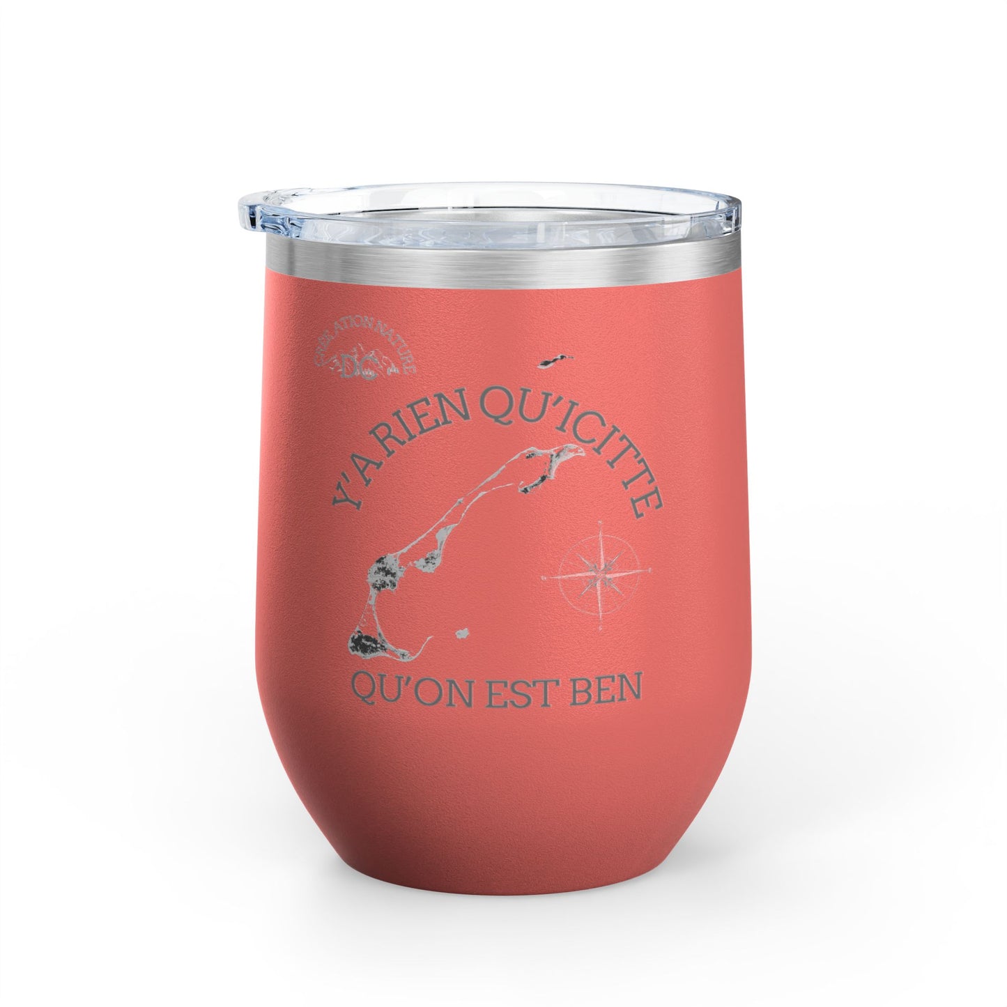 Adventure Awaits Wine Tumbler - 12oz Travel Cup with Motivational Quote Crée_ation Nature DC