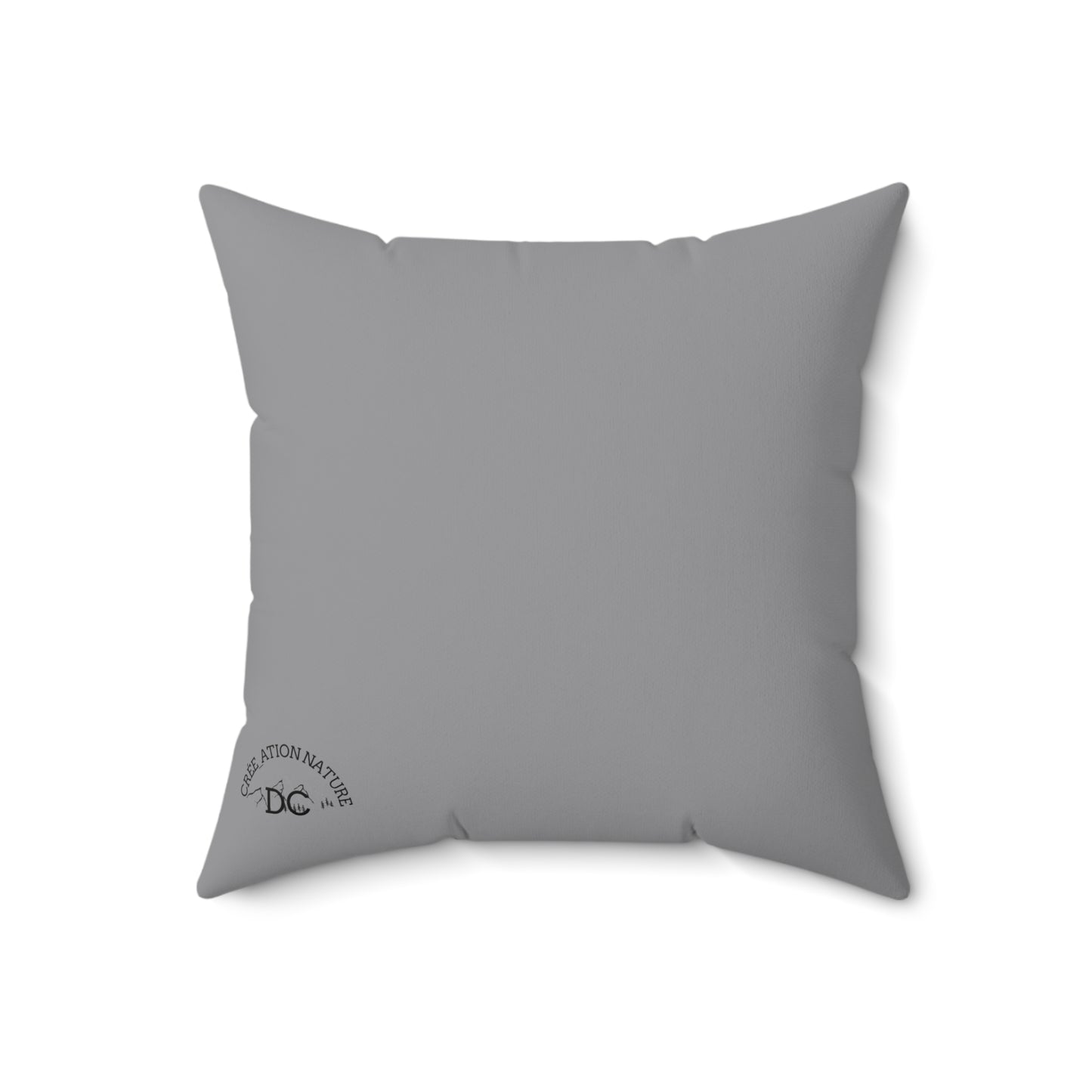 coussin décoratif-Retro Camping Square Pillow - 'Y'a Rien Qu'icitte Qu'on Est Ben'-Crée_Ation Nature DC