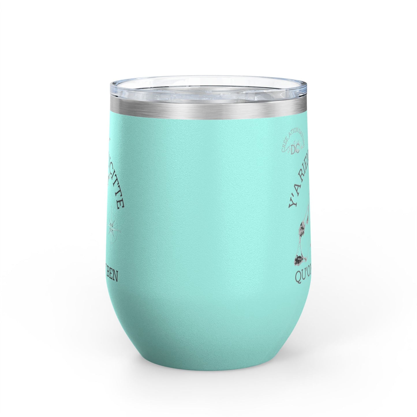 Adventure Awaits Wine Tumbler - 12oz Travel Cup with Motivational Quote Crée_ation Nature DC