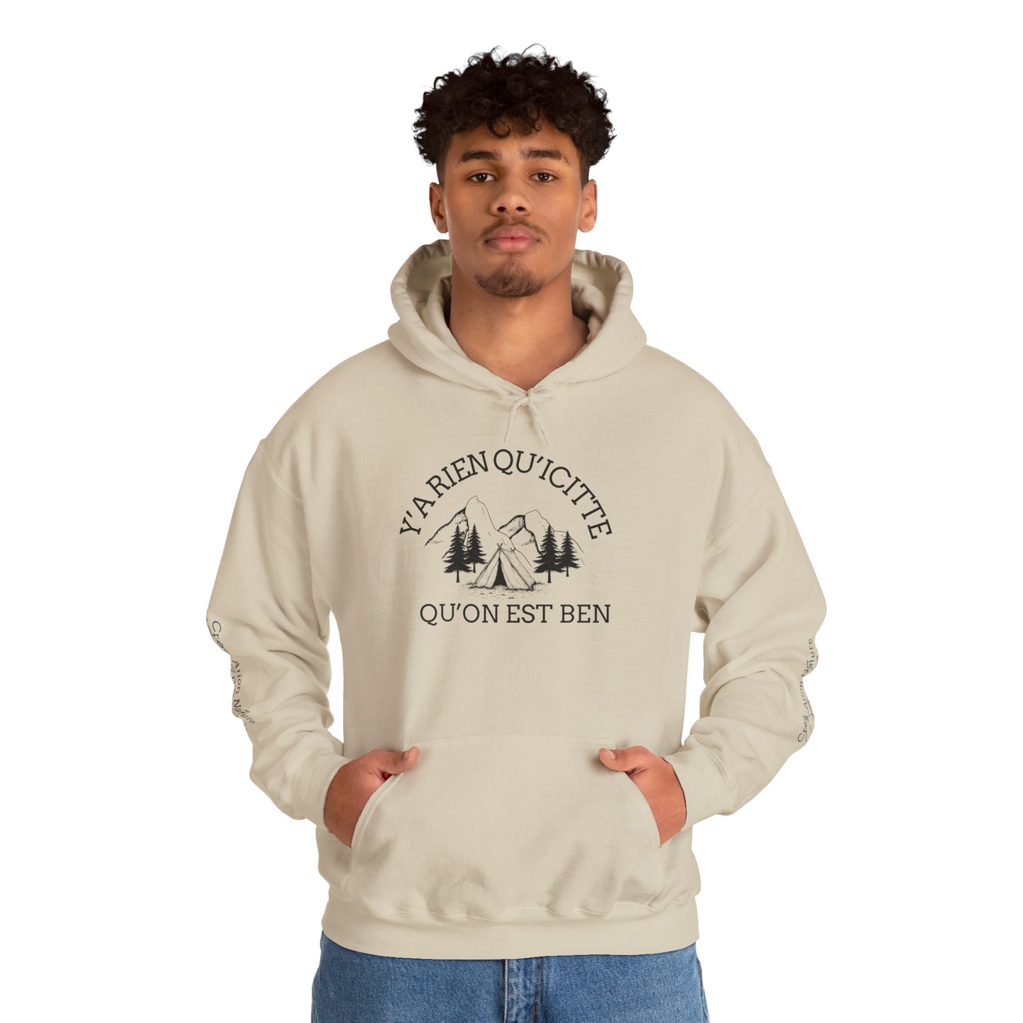 sweat-shirt à capuche unisexe - 'Y'A RIEN QU'ICITTE - Qu'On Est Ben'-Crée_ation Nature DC
