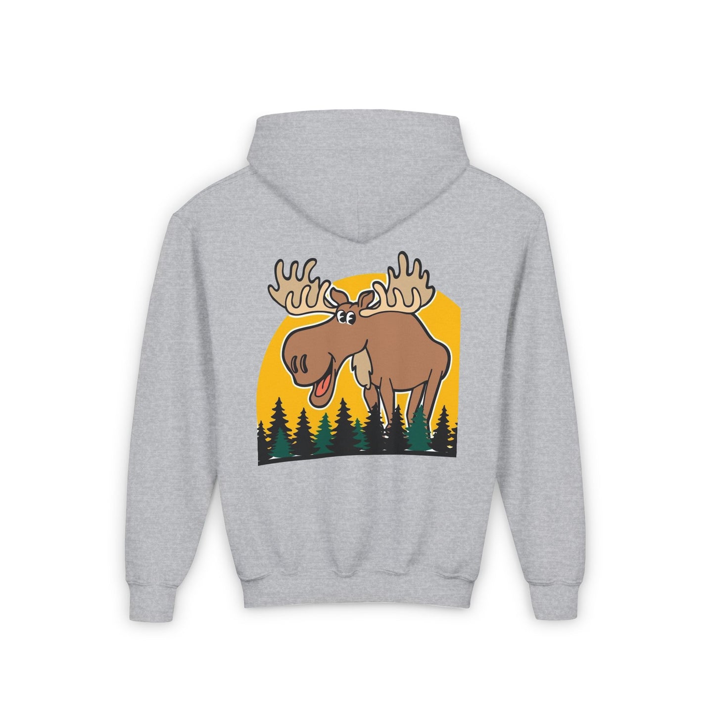 Youth Heavy Blend Hooded Sweatshirt - Cree_ation Nature Moose Design