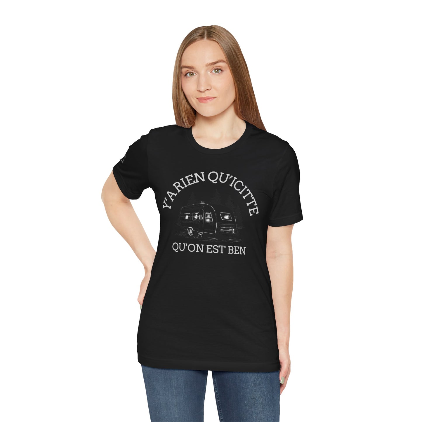 Retro Camping Graphic Tee - "Y'a Rien Quitté" - Crée_ation Nature DC