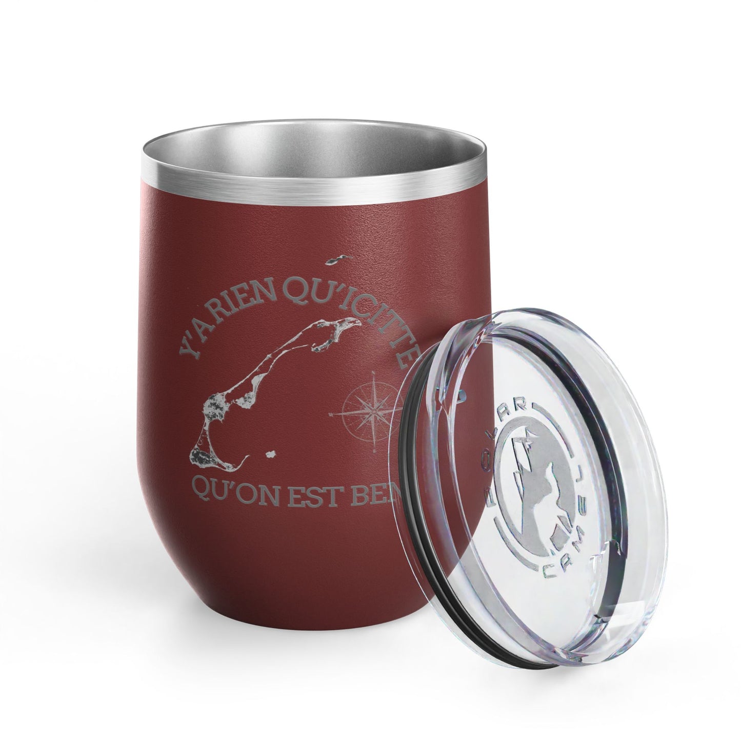 Adventure Awaits Wine Tumbler - 12oz Travel Cup with Motivational Quote Crée_ation Nature DC