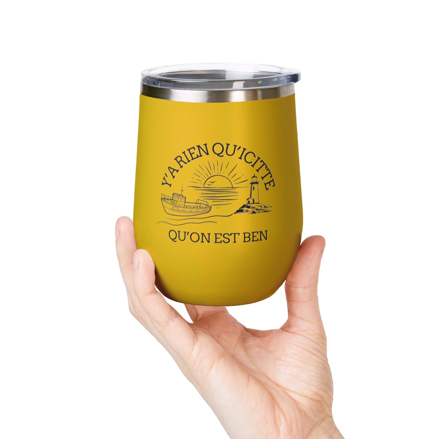 Chic Wine Tumbler - 12oz Inspirational Travel Mug with Nautical Design - Crée_ation Nature DC