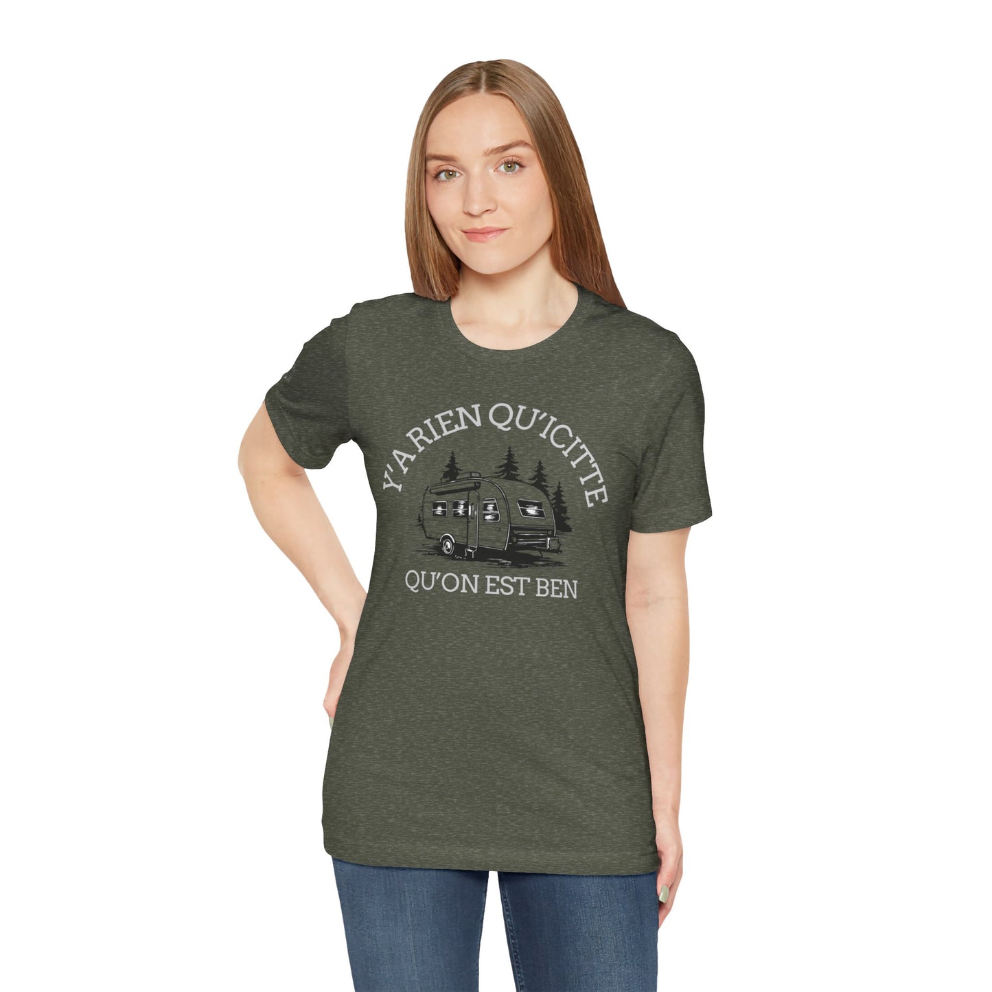 Retro Camping Graphic Tee - "Y'a Rien Quitté" - Crée_ation Nature DC