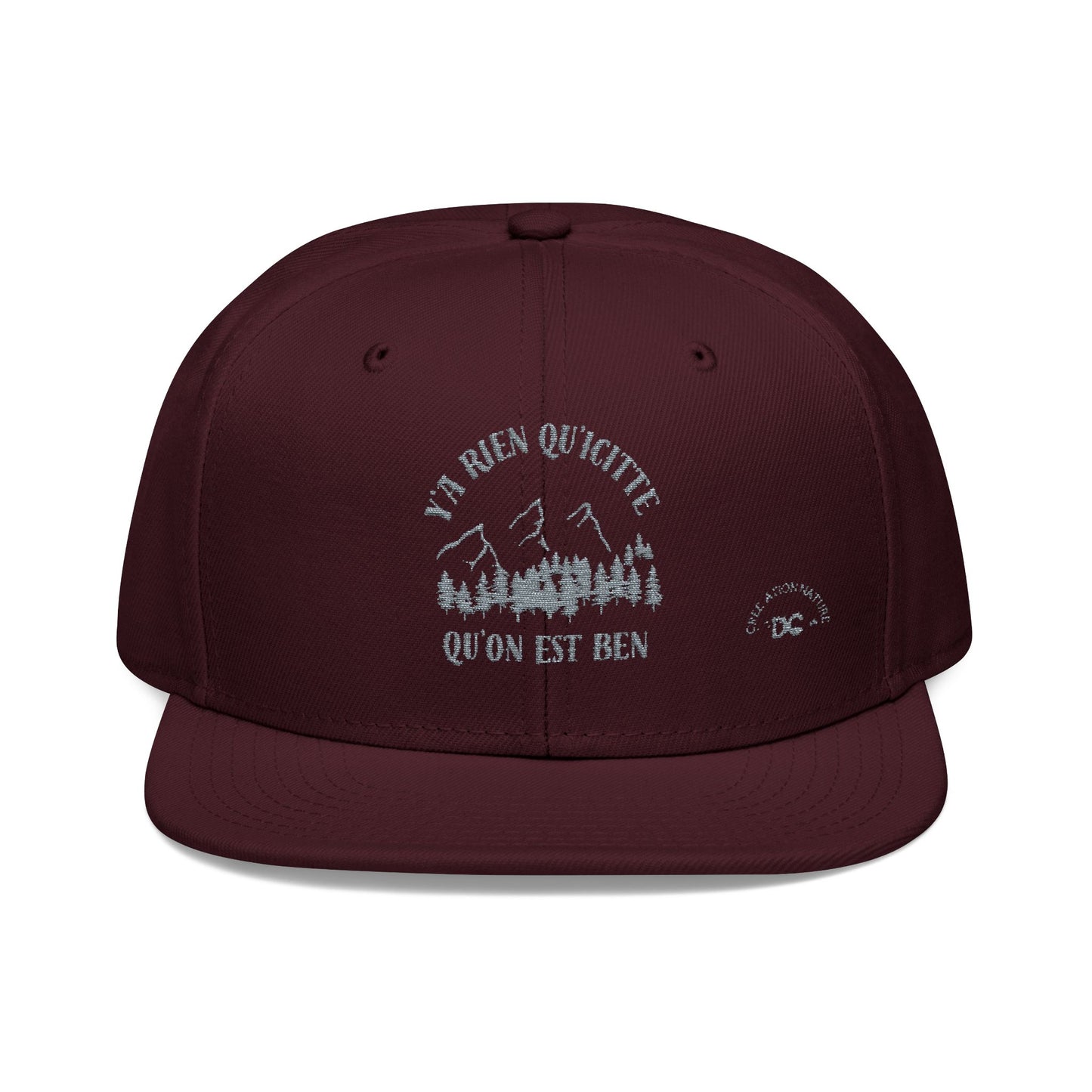 Embroidered Mountain Snapback Cap - Outdoor Adventure Hat -Crée_ation Nature DC