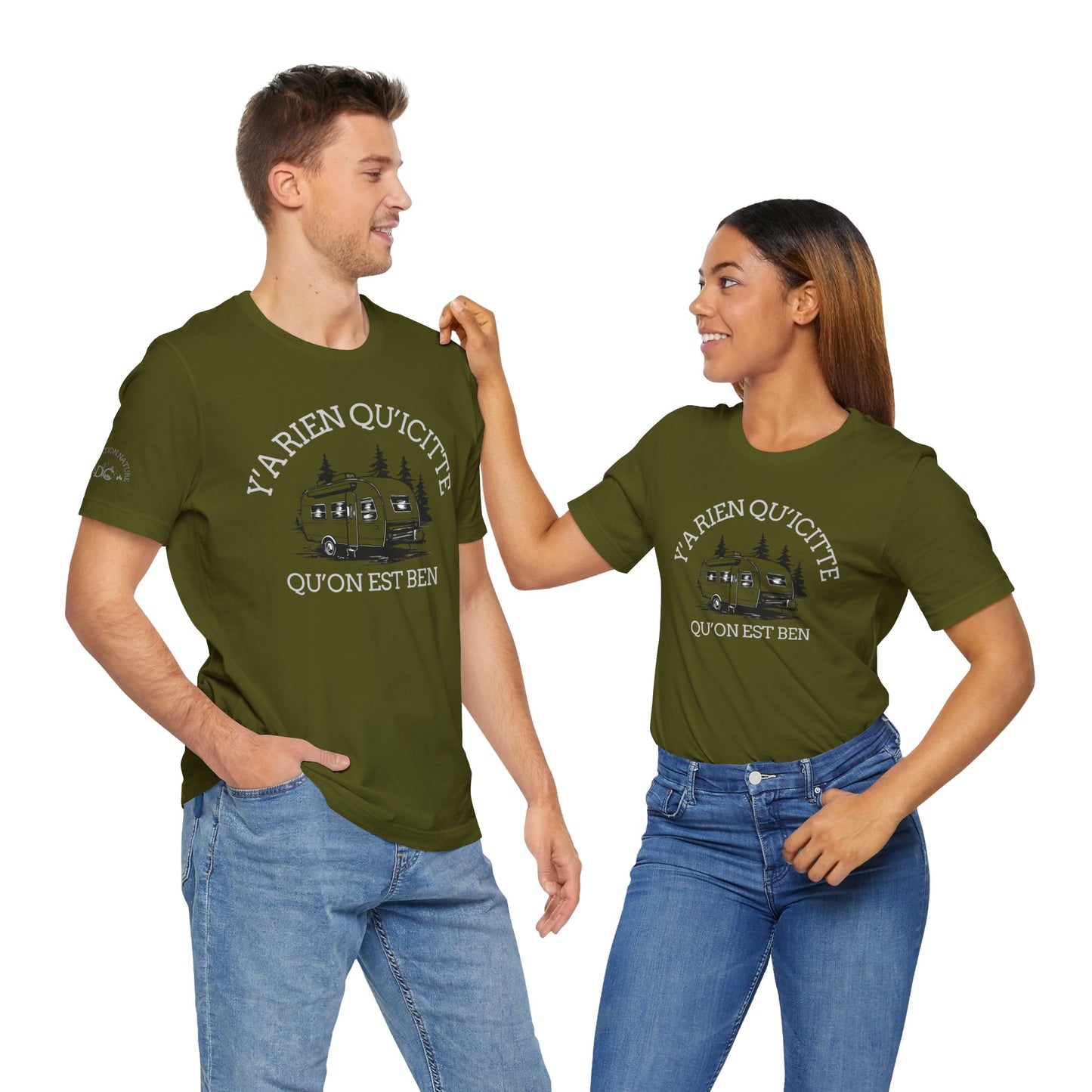 Retro Camping Graphic Tee - "Y'a Rien Quitté" - Crée_ation Nature DC