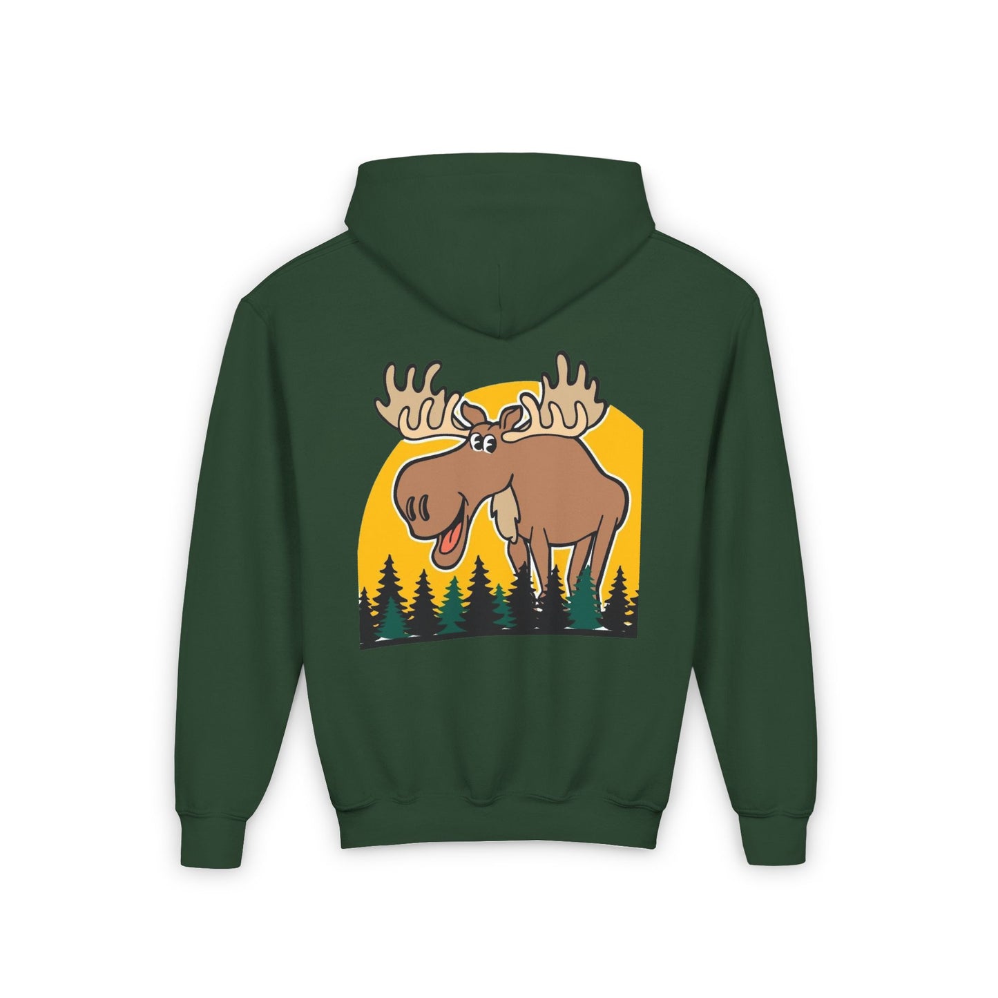 Youth Heavy Blend Hooded Sweatshirt - Cree_ation Nature Moose Design
