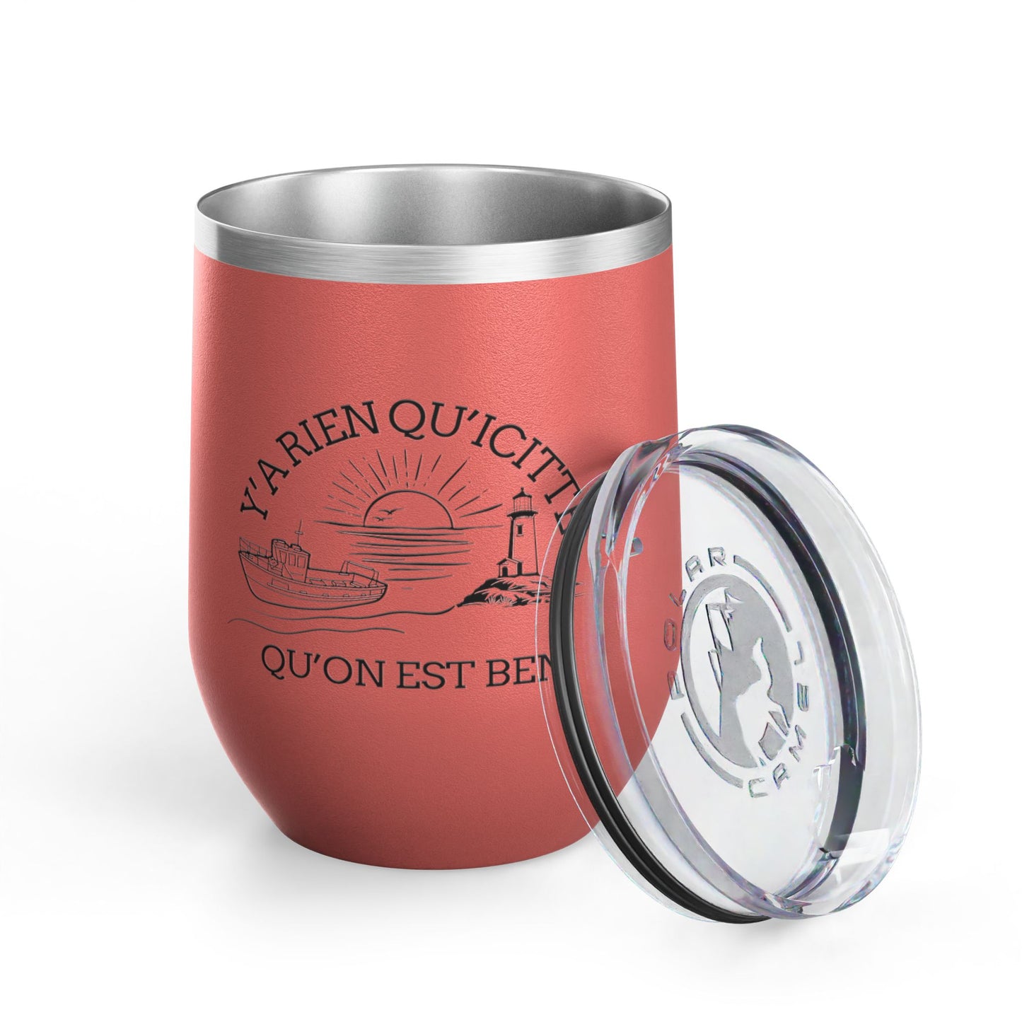 Chic Wine Tumbler - 12oz Inspirational Travel Mug with Nautical Design - Crée_ation Nature DC