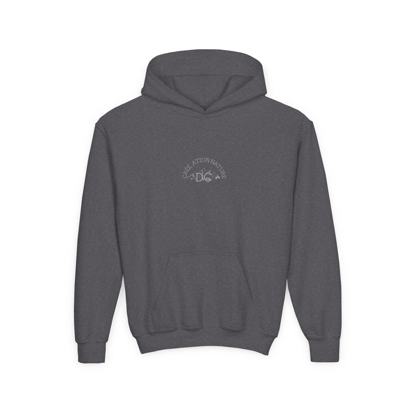 Youth Heavy Blend Hooded Sweatshirt - 'Creation Nature' & 'Ya Rien Quitté' Nature Inspired Design Crée_ation Nature DC