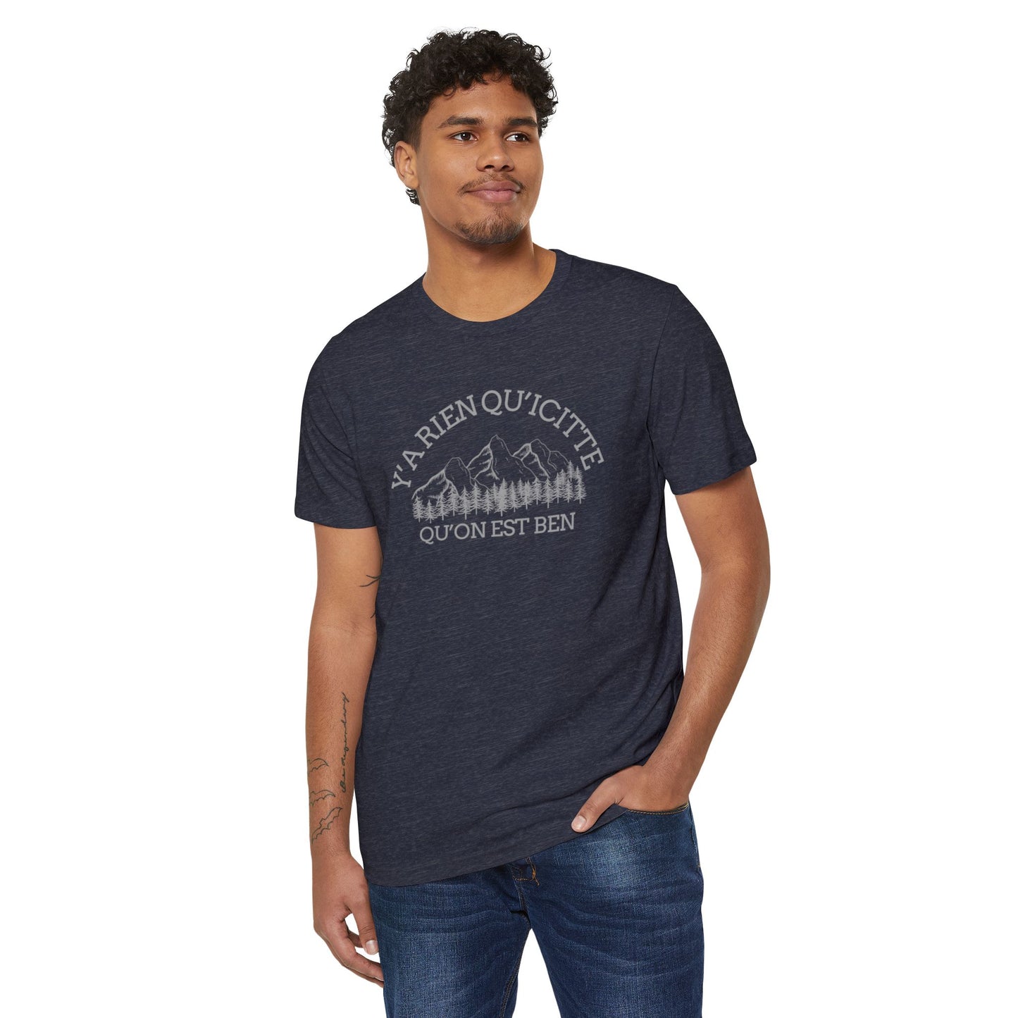 Eco-Friendly Mountain Vibes T-Shirt | Unisex Organic Tee for Nature Lovers -Crée_ation Nature DC