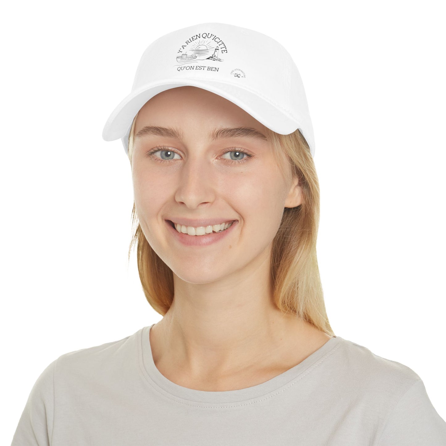 Casual Red Baseball Cap - "Y'A RIEN QU'Y'ACITTE" Inspirational Design - Crée_ation Nature DC