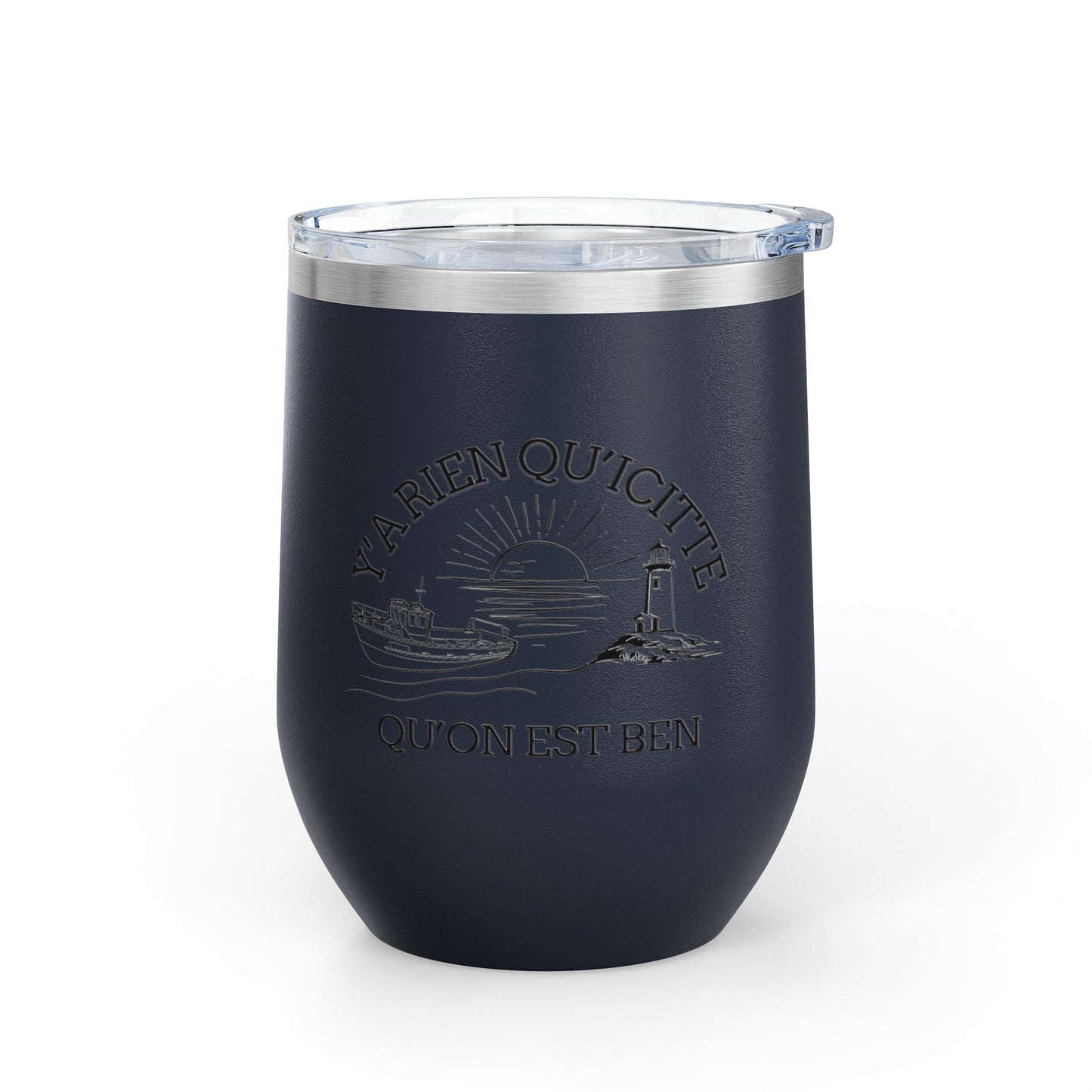 Chic Wine Tumbler - 12oz Inspirational Travel Mug with Nautical Design - Crée_ation Nature DC
