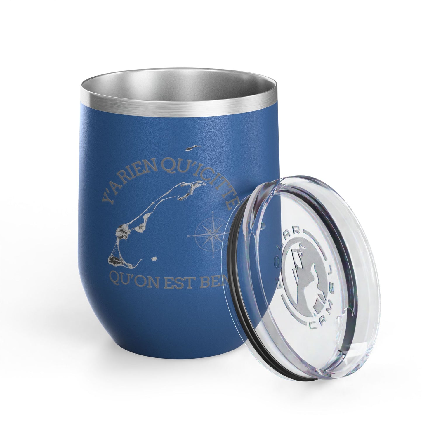 Adventure Awaits Wine Tumbler - 12oz Travel Cup with Motivational Quote Crée_ation Nature DC
