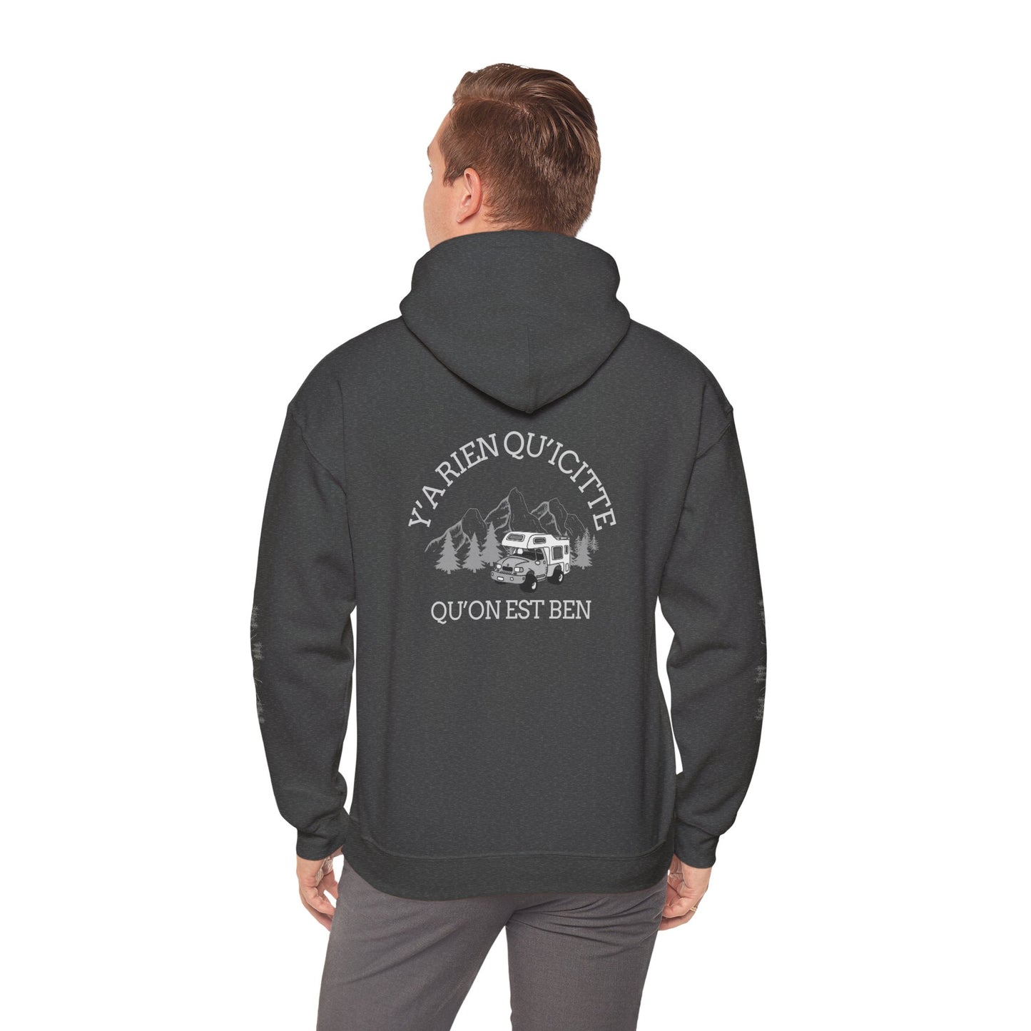 Sweats à capuche Unisex Heavy Blend™ Hooded Sweatshirt - Cozy Adventure Vibes with Motivational Quote-Crée_ation Nature DC