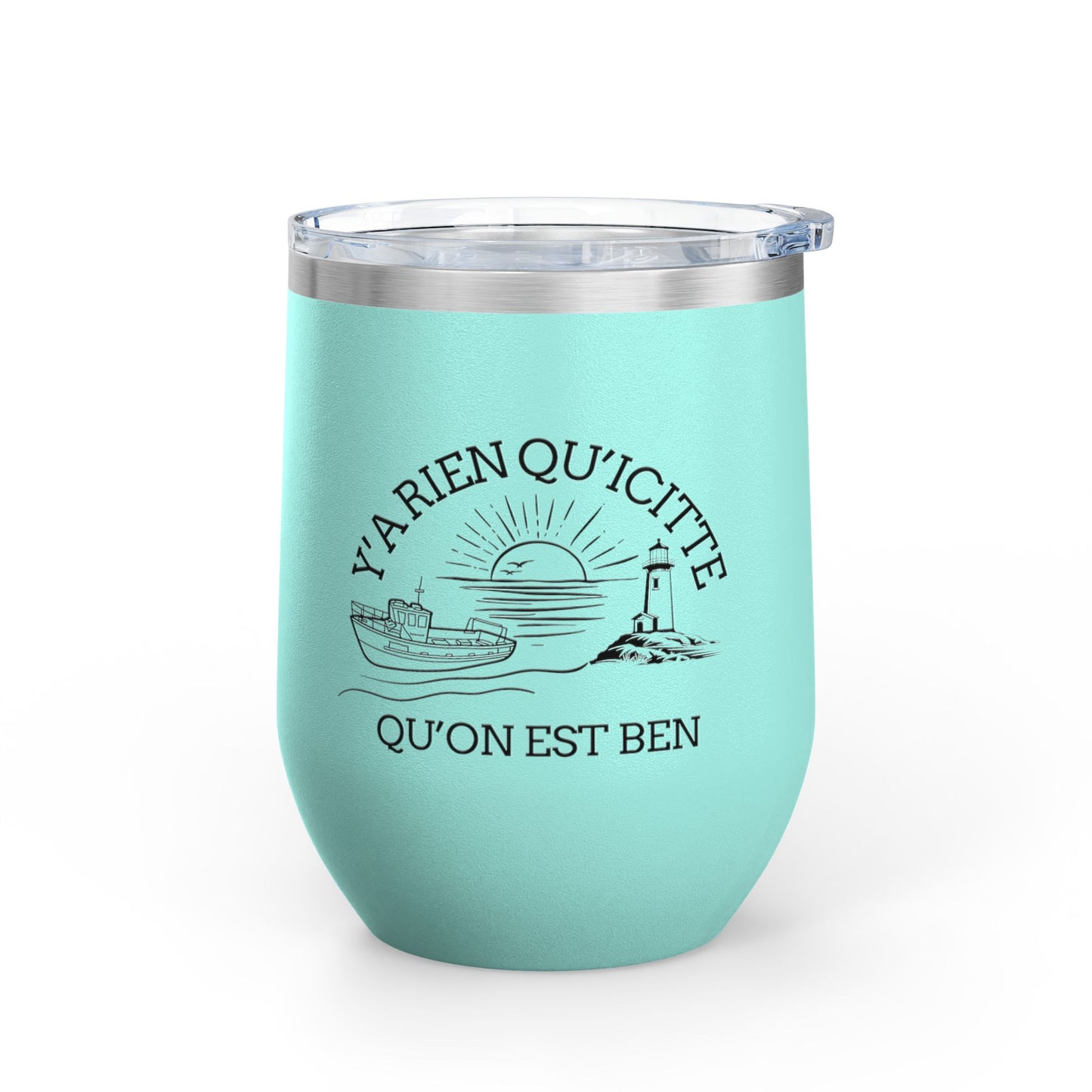 Chic Wine Tumbler - 12oz Inspirational Travel Mug with Nautical Design - Crée_ation Nature DC