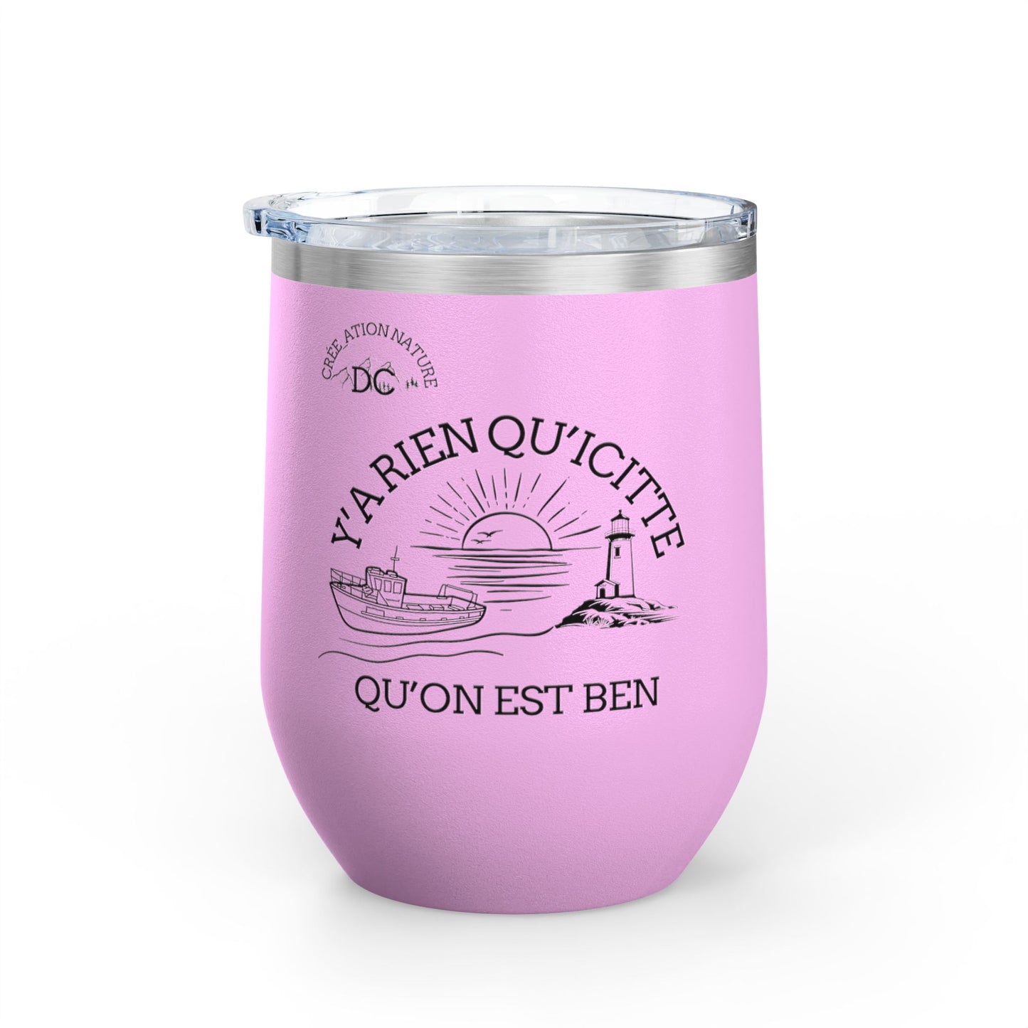 Chic Wine Tumbler - 12oz Inspirational Travel Mug with Nautical Design - Crée_ation Nature DC
