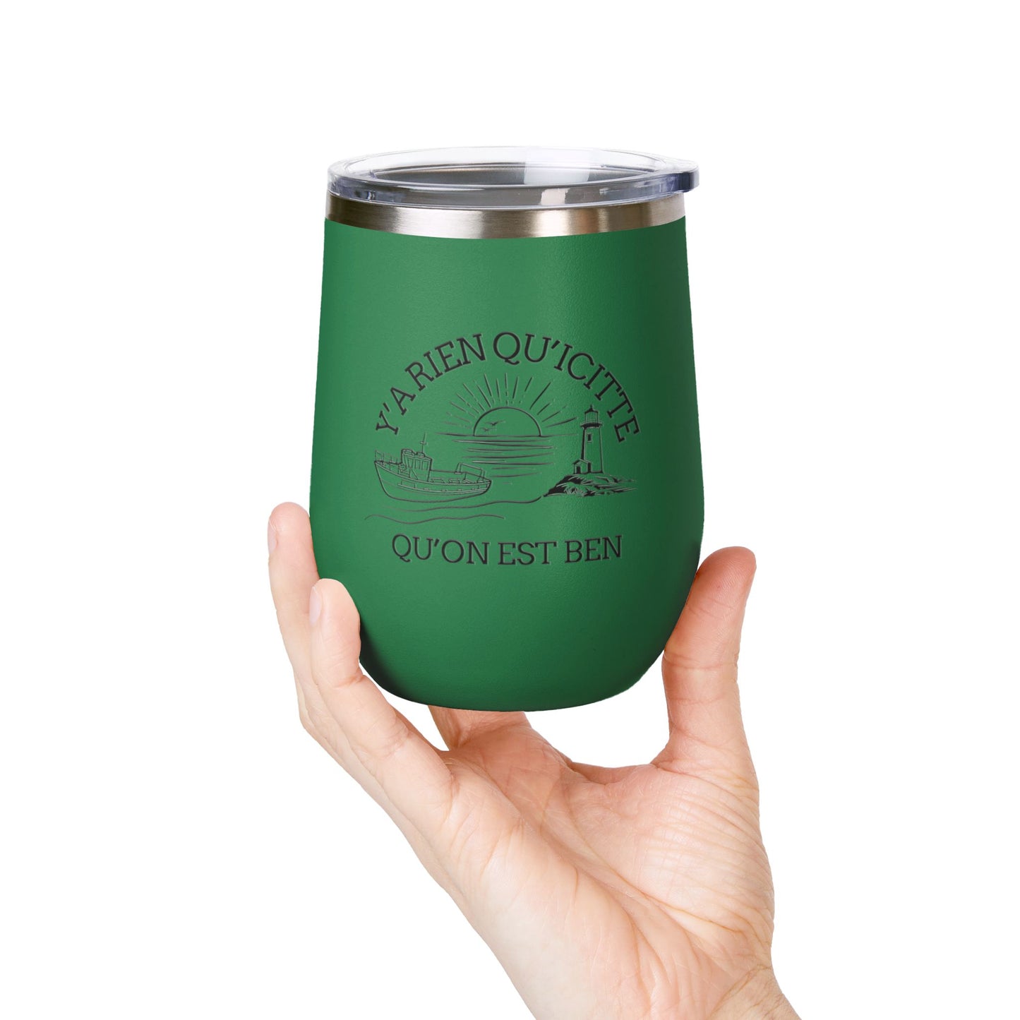 Chic Wine Tumbler - 12oz Inspirational Travel Mug with Nautical Design - Crée_ation Nature DC