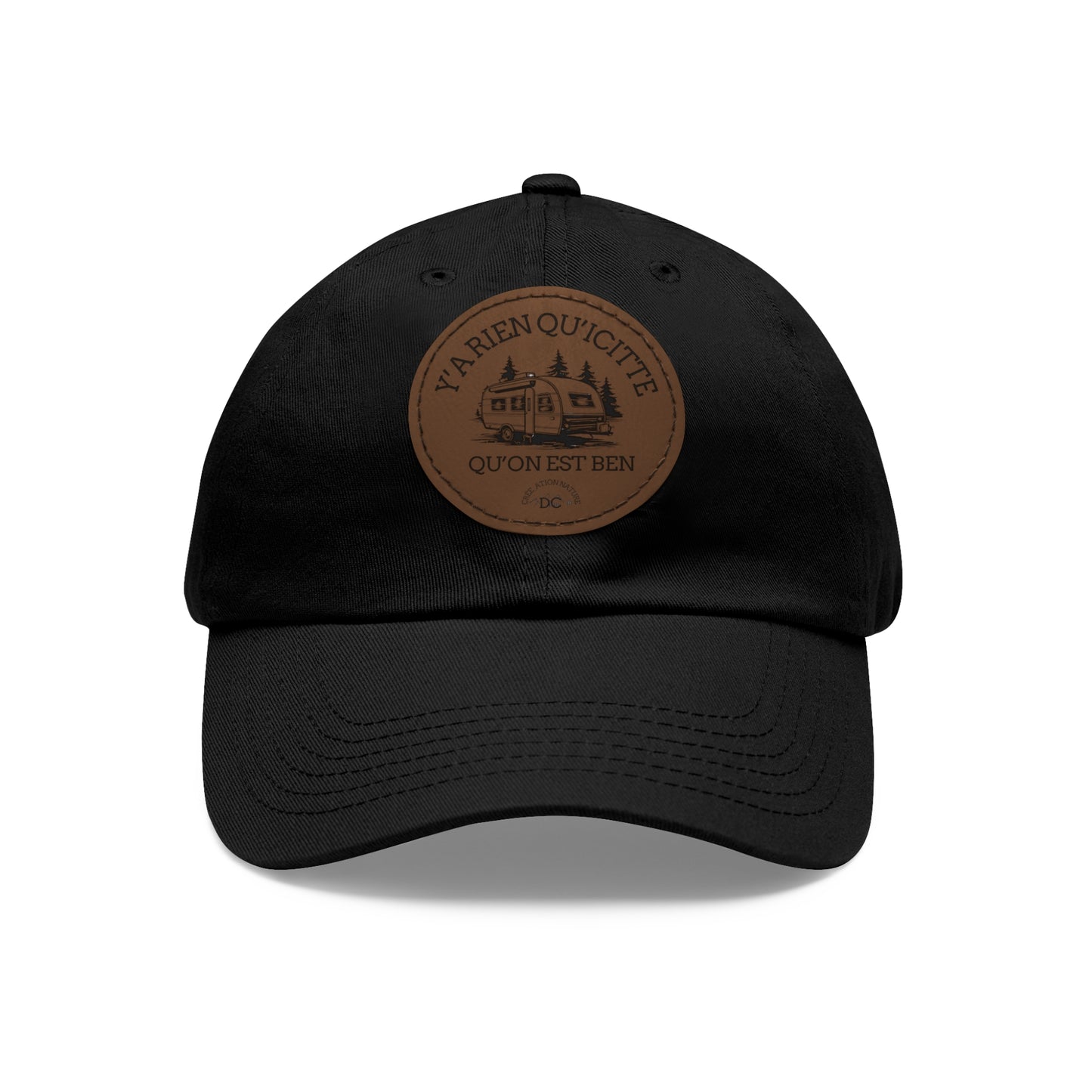 Casual Dad Hat with Leather Patch - "La Rien Qu'Quitte" - Crée_ation Nature DC
