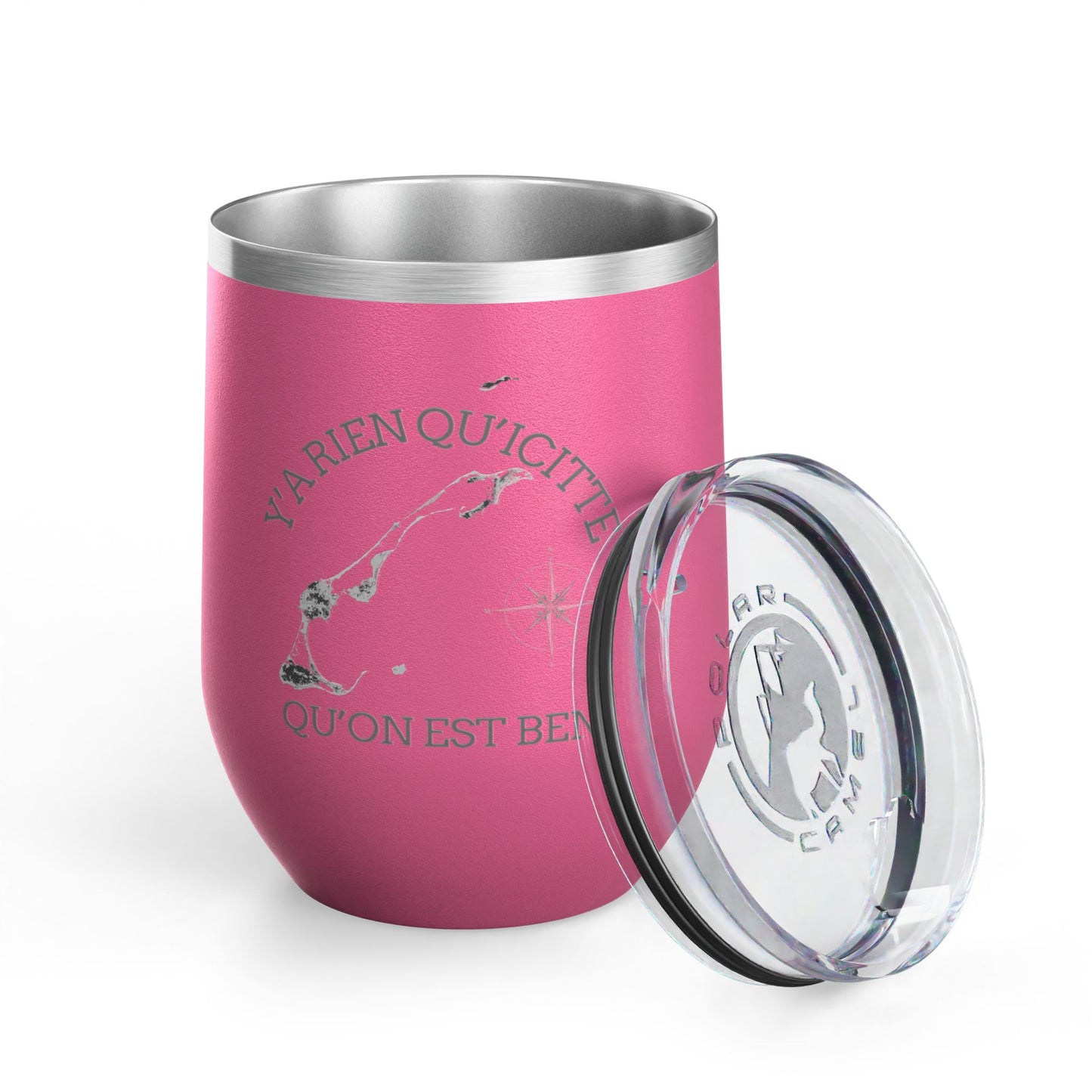Adventure Awaits Wine Tumbler - 12oz Travel Cup with Motivational Quote Crée_ation Nature DC