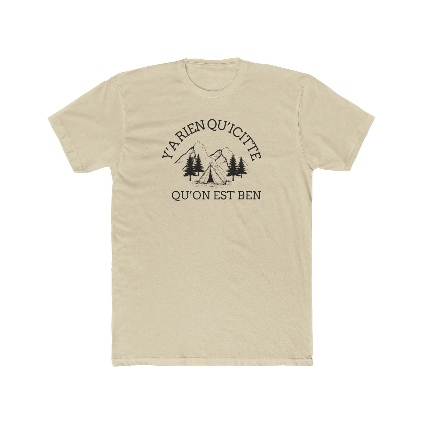 Adventure Vibes Unisex Cotton Crew Tee - "Y'a Rien Qu'icitte" - Perfect for Nature Lovers - Crée_ation Nature DC