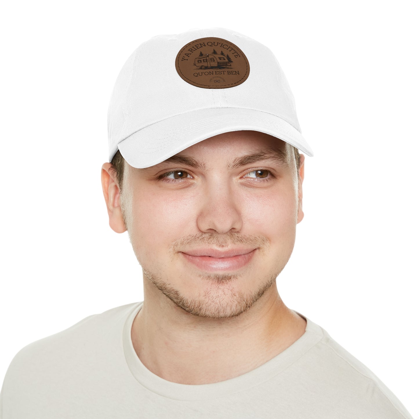 Casual Dad Hat with Leather Patch - "La Rien Qu'Quitte" - Crée_ation Nature DC