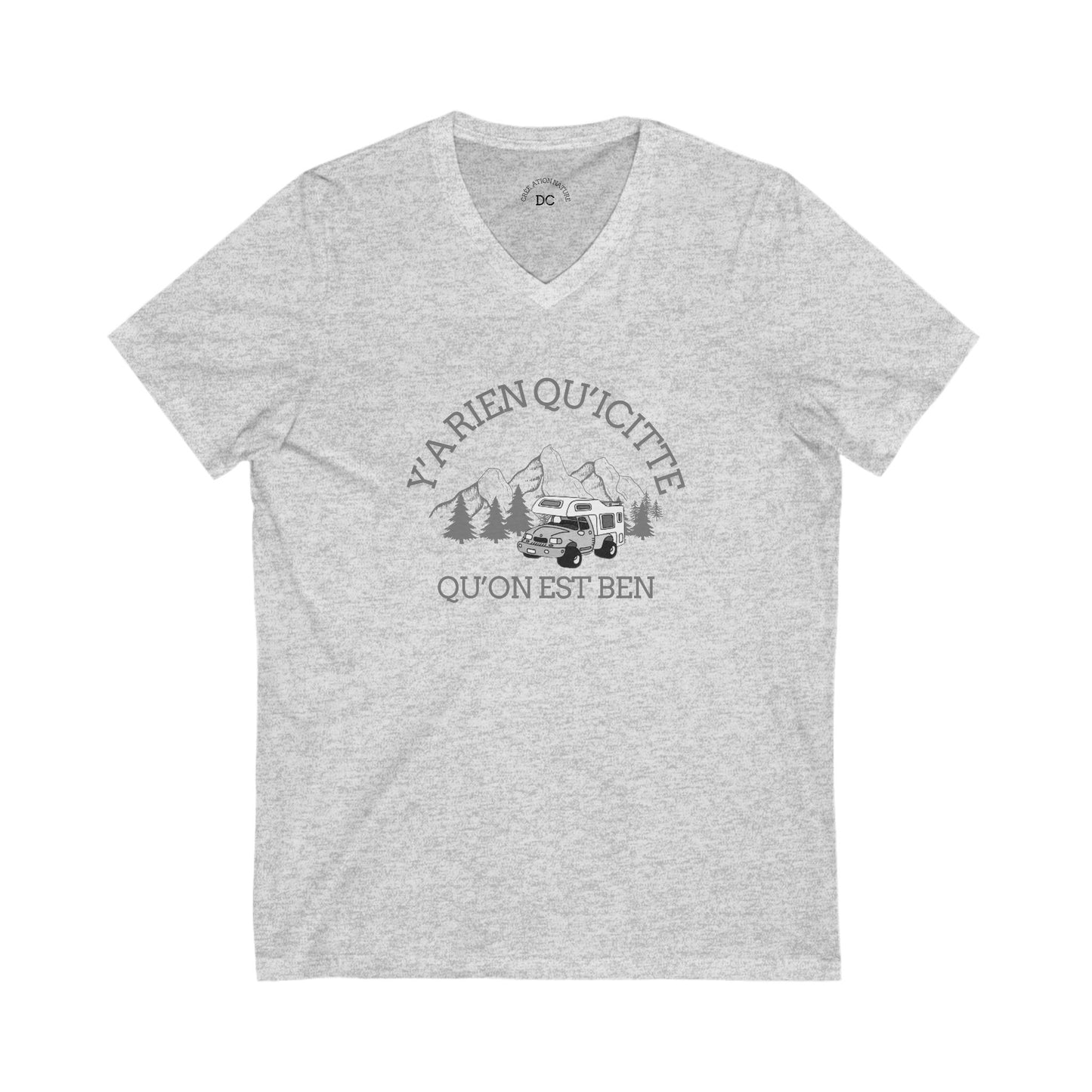 t-shirt unisexe en jersey à col en VAdventure Spirit Unisex V-Neck Tee -Crée_Ation Nature DC