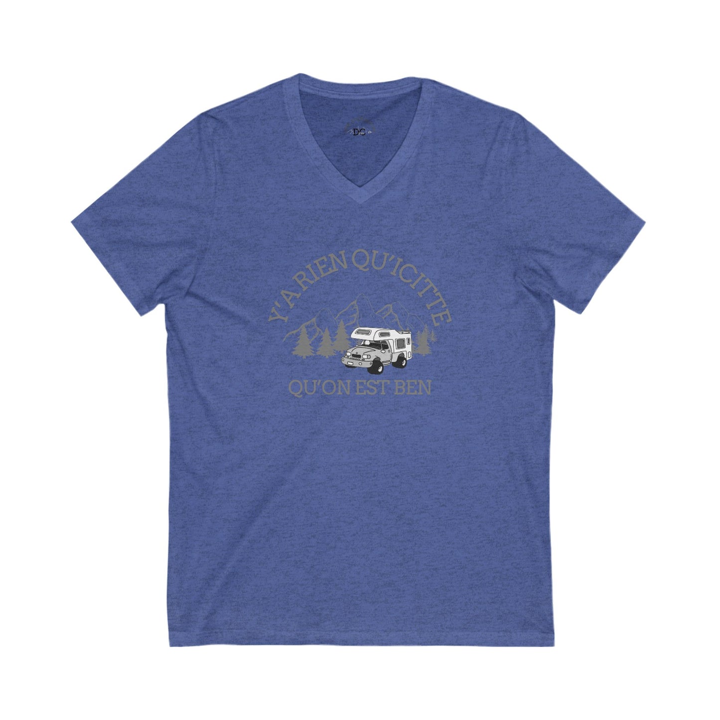 t-shirt unisexe en jersey à col en VAdventure Spirit Unisex V-Neck Tee -Crée_Ation Nature DC