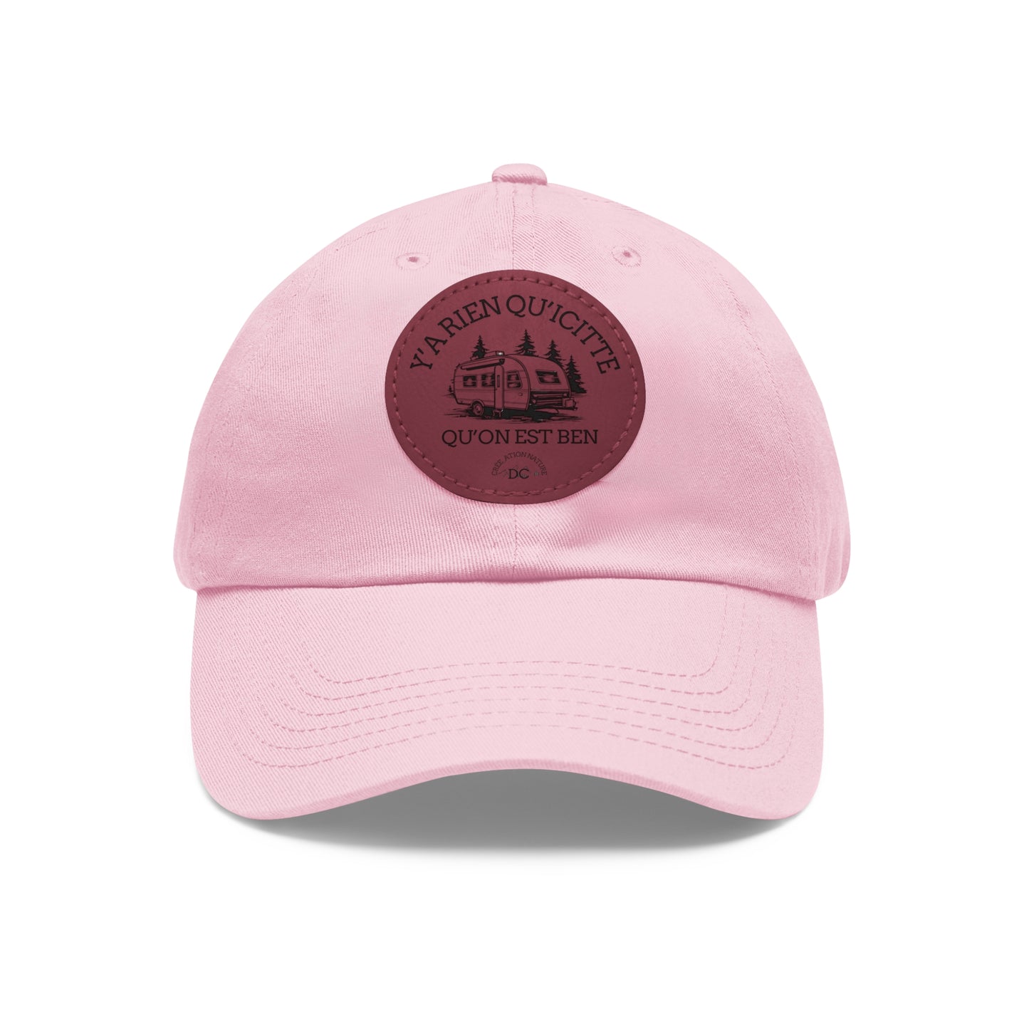 Casual Dad Hat with Leather Patch - "La Rien Qu'Quitte" - Crée_ation Nature DC