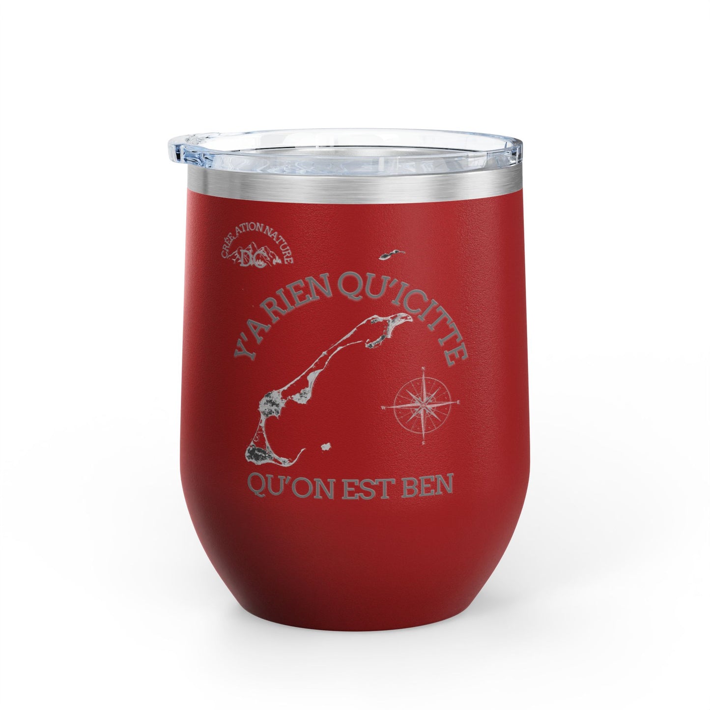 Adventure Awaits Wine Tumbler - 12oz Travel Cup with Motivational Quote Crée_ation Nature DC