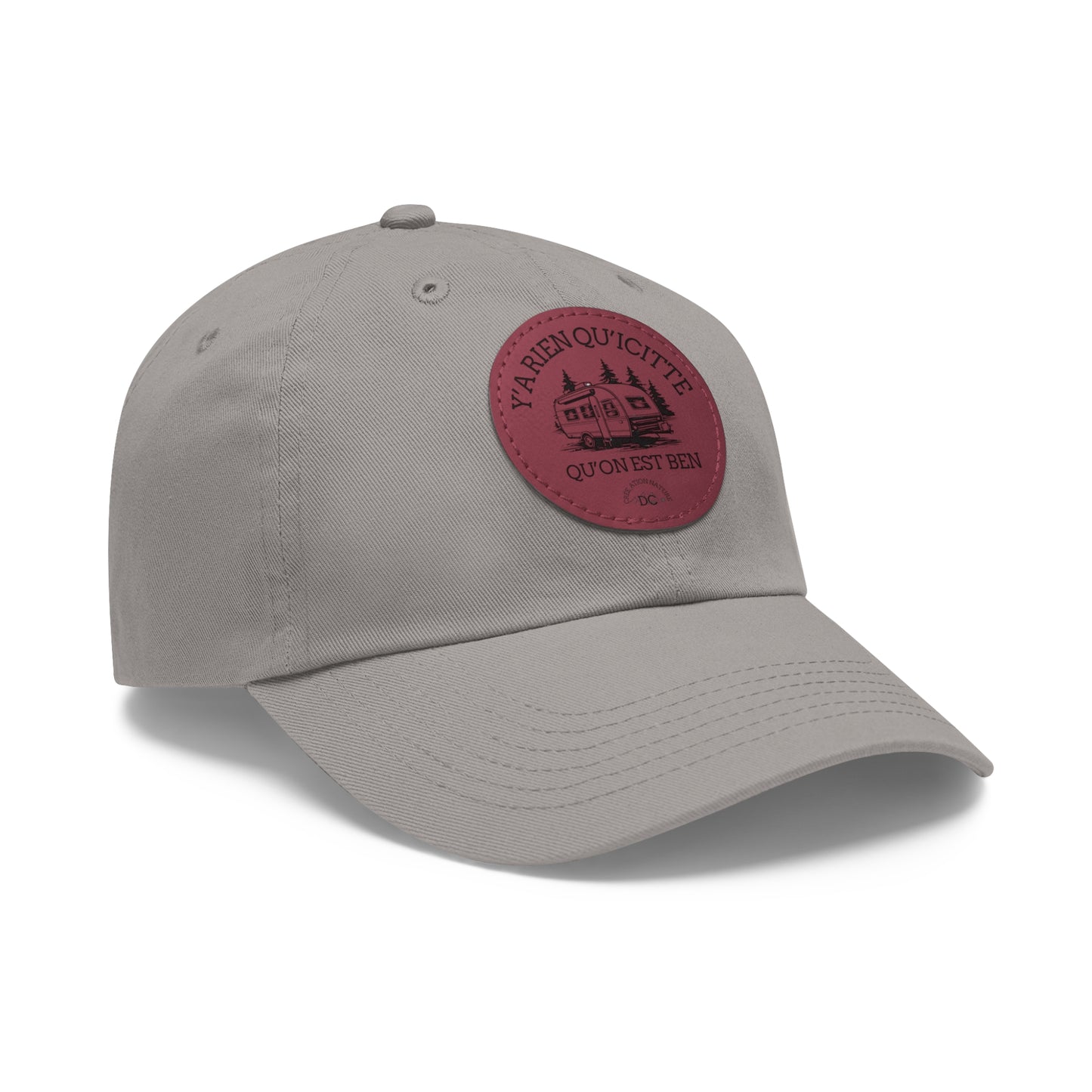 Casual Dad Hat with Leather Patch - "La Rien Qu'Quitte" - Crée_ation Nature DC