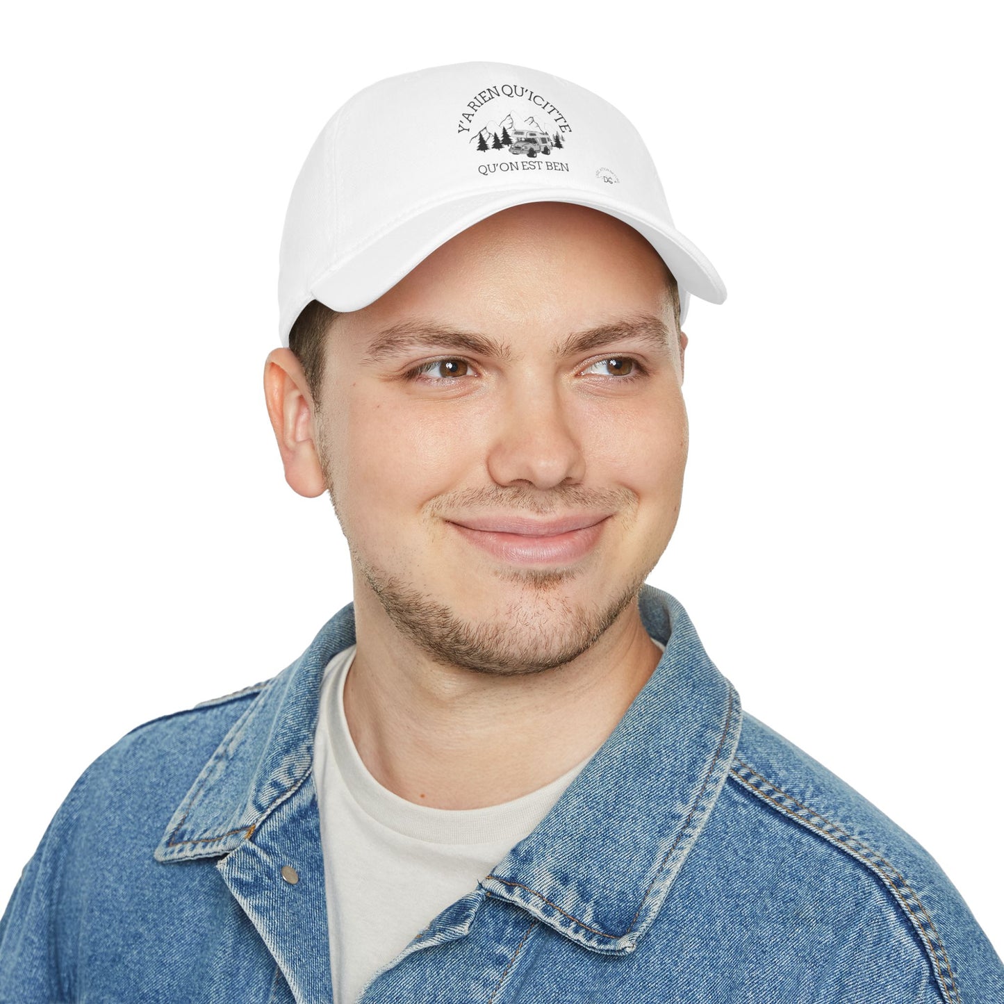 Adventure-Ready Low Profile Baseball Cap - ‘Y'a rien qu'c'tite qu'on est ben’- Crée_ation Nature DC