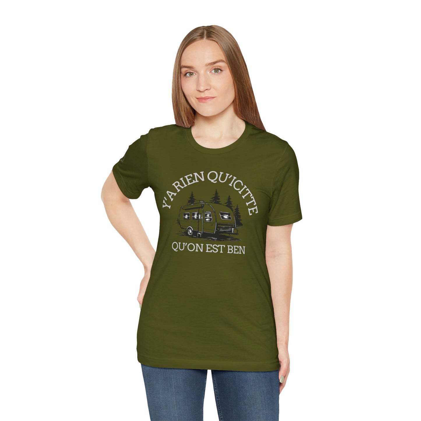 Retro Camping Graphic Tee - "Y'a Rien Quitté" - Crée_ation Nature DC