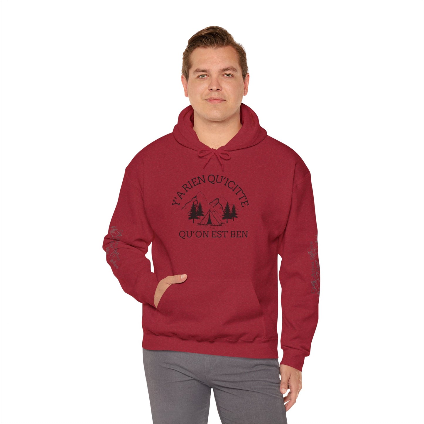 sweat-shirt à capuche unisexe - 'Y'A RIEN QU'ICITTE - Qu'On Est Ben'-Crée_ation Nature DC