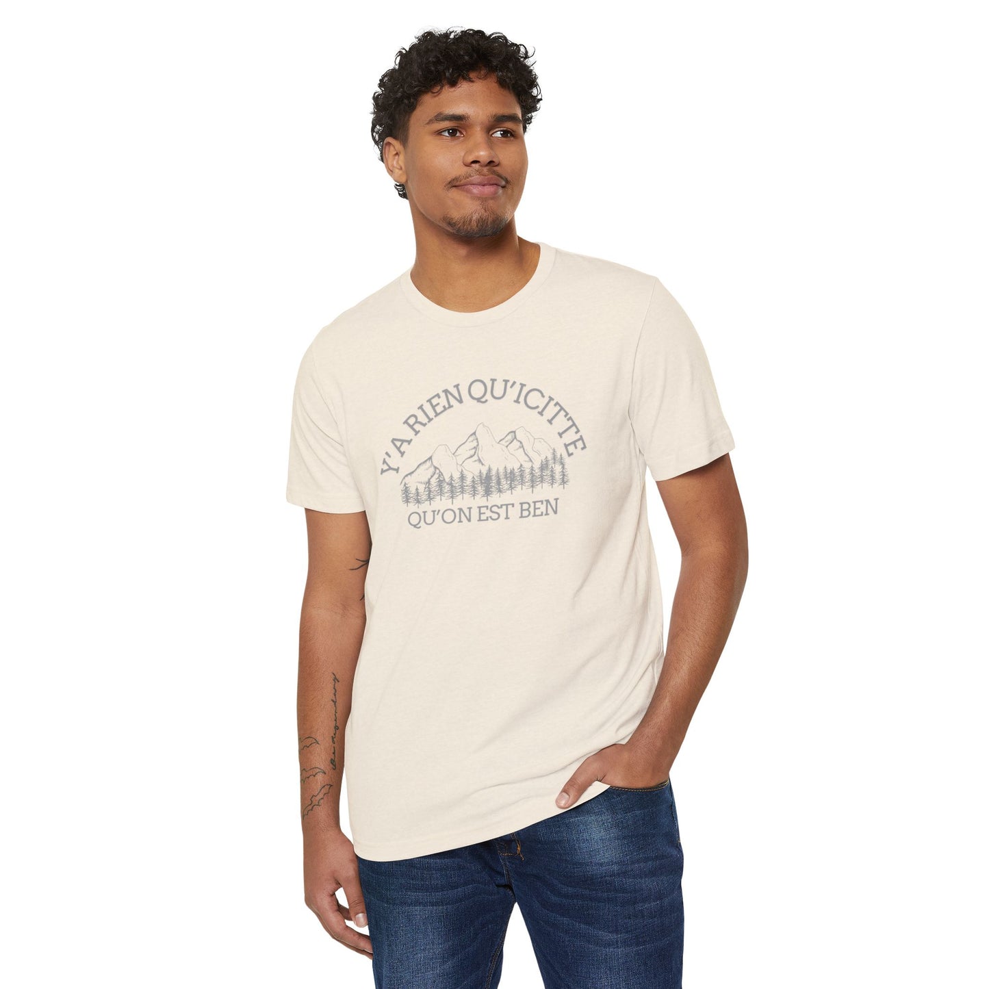Eco-Friendly Mountain Vibes T-Shirt | Unisex Organic Tee for Nature Lovers -Crée_ation Nature DC