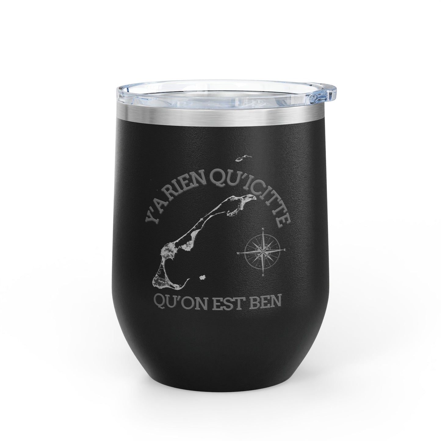 Adventure Awaits Wine Tumbler - 12oz Travel Cup with Motivational Quote Crée_ation Nature DC